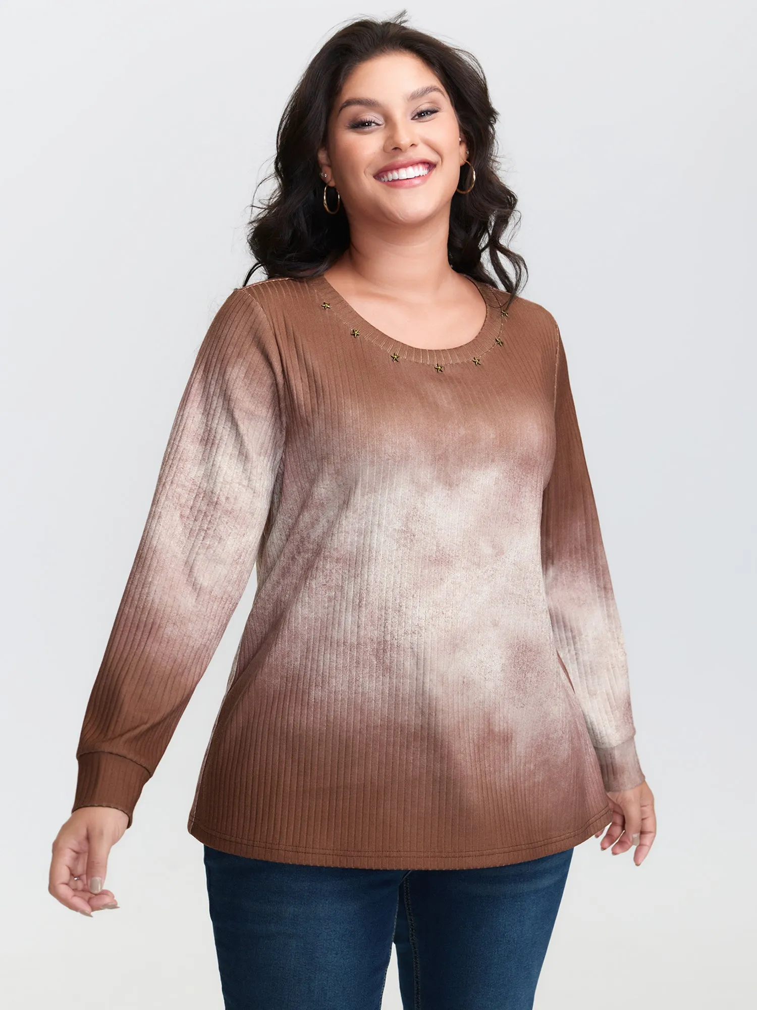 Textured Tie-Dye Star Detail T-Shirt sold by Bloomchic product image thumbnail 2