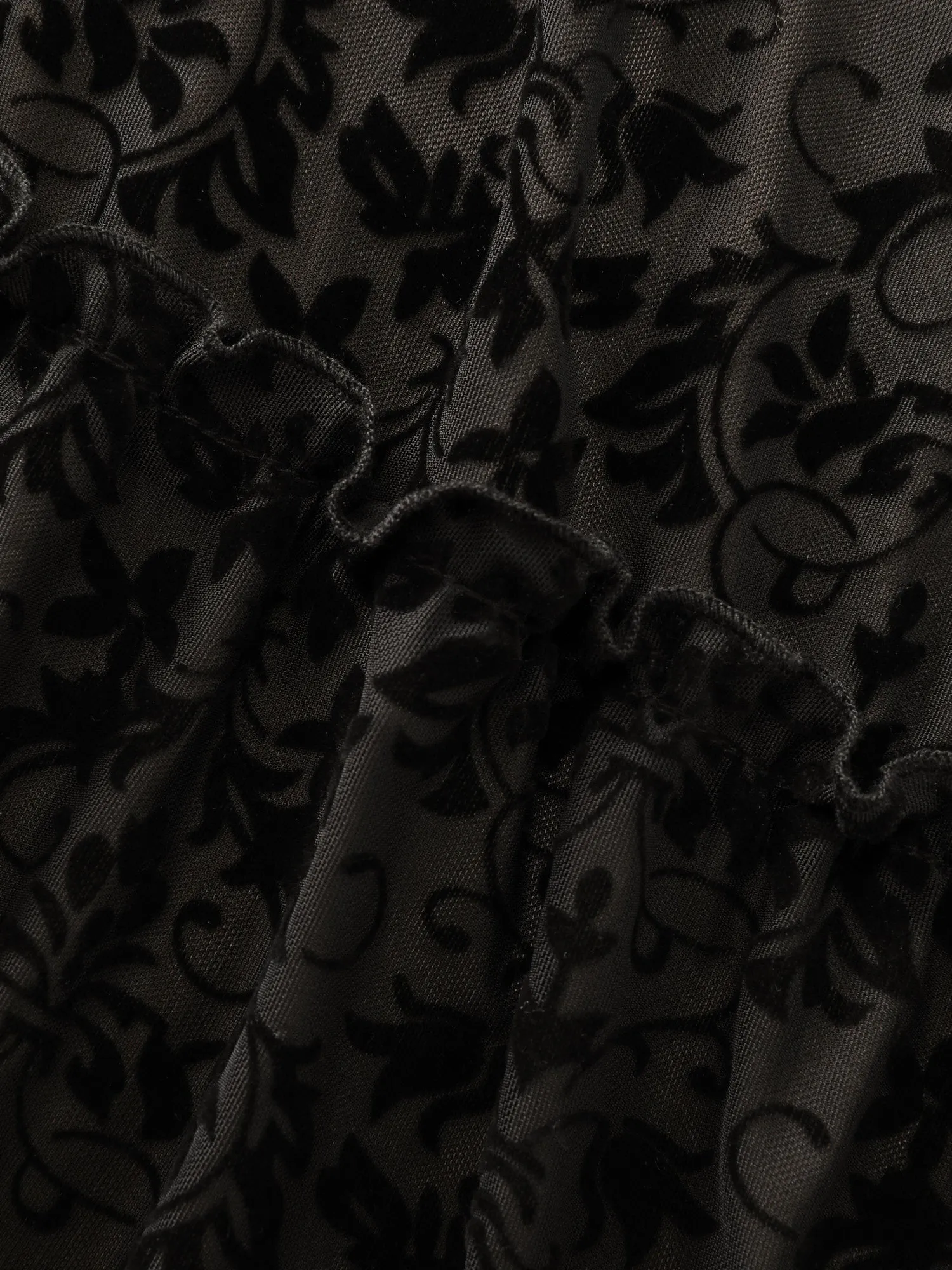 Floral Flocked Shirred Mesh Maxi Dress sold by Bloomchic product image thumbnail 5