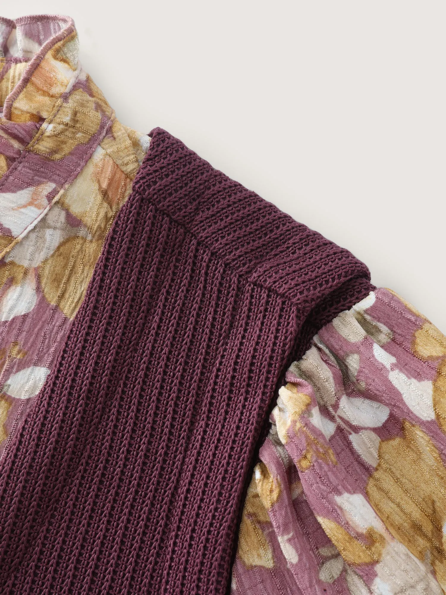 2-in-1 Floral Textured Knit Top sold by Bloomchic product image thumbnail 5