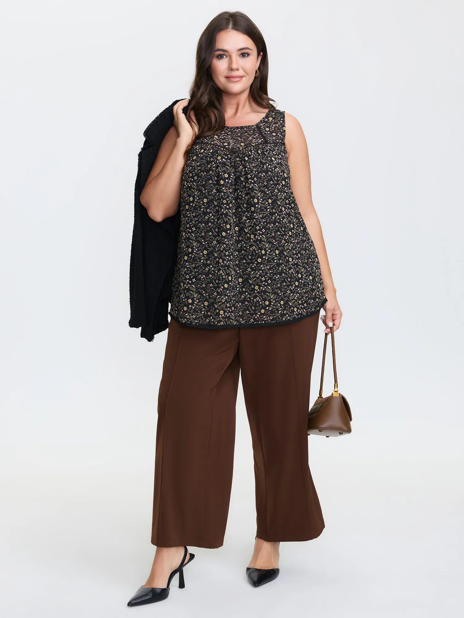 Floral Print Lace Trim Tank Top sold by Bloomchic product image thumbnail 2