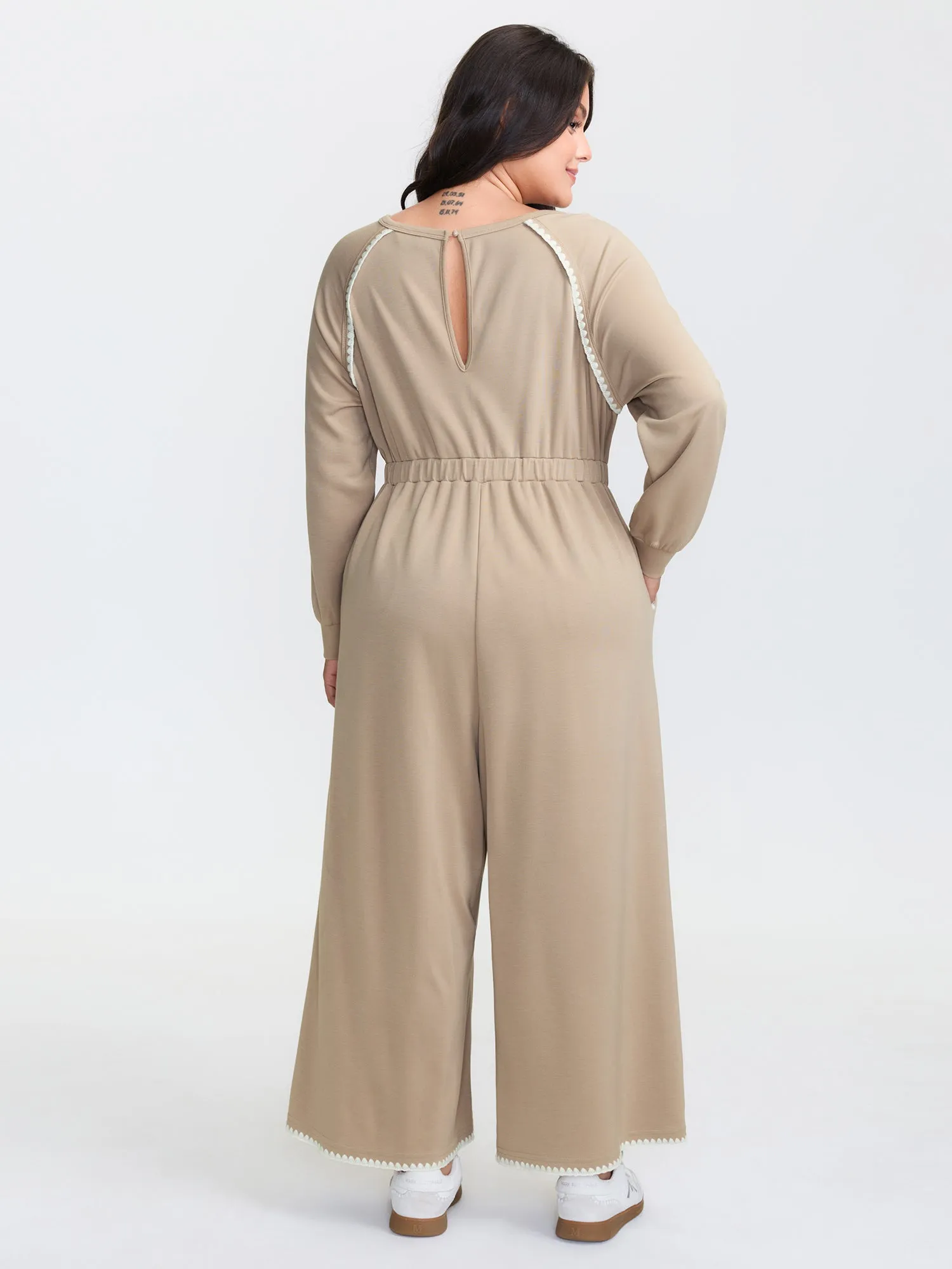 Supersoft Contrast Edges Stretchy Waist Jumpsuit sold by Bloomchic product image thumbnail 4