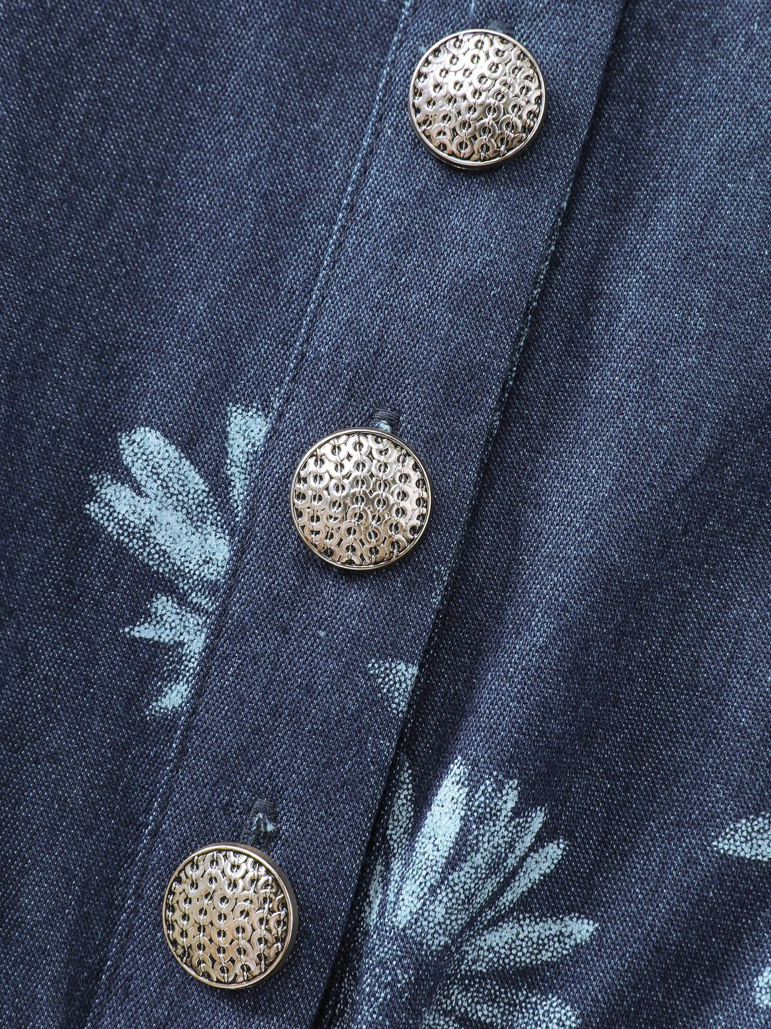 Floral Print Belted Waist Midi Denim Dress sold by Bloomchic product image thumbnail 5