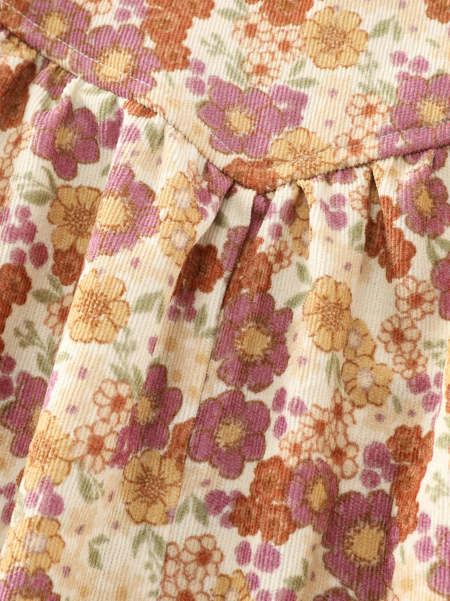 Floral Corduroy Adjustable Pockets Overall Jumpsuit sold by Bloomchic product image thumbnail 5