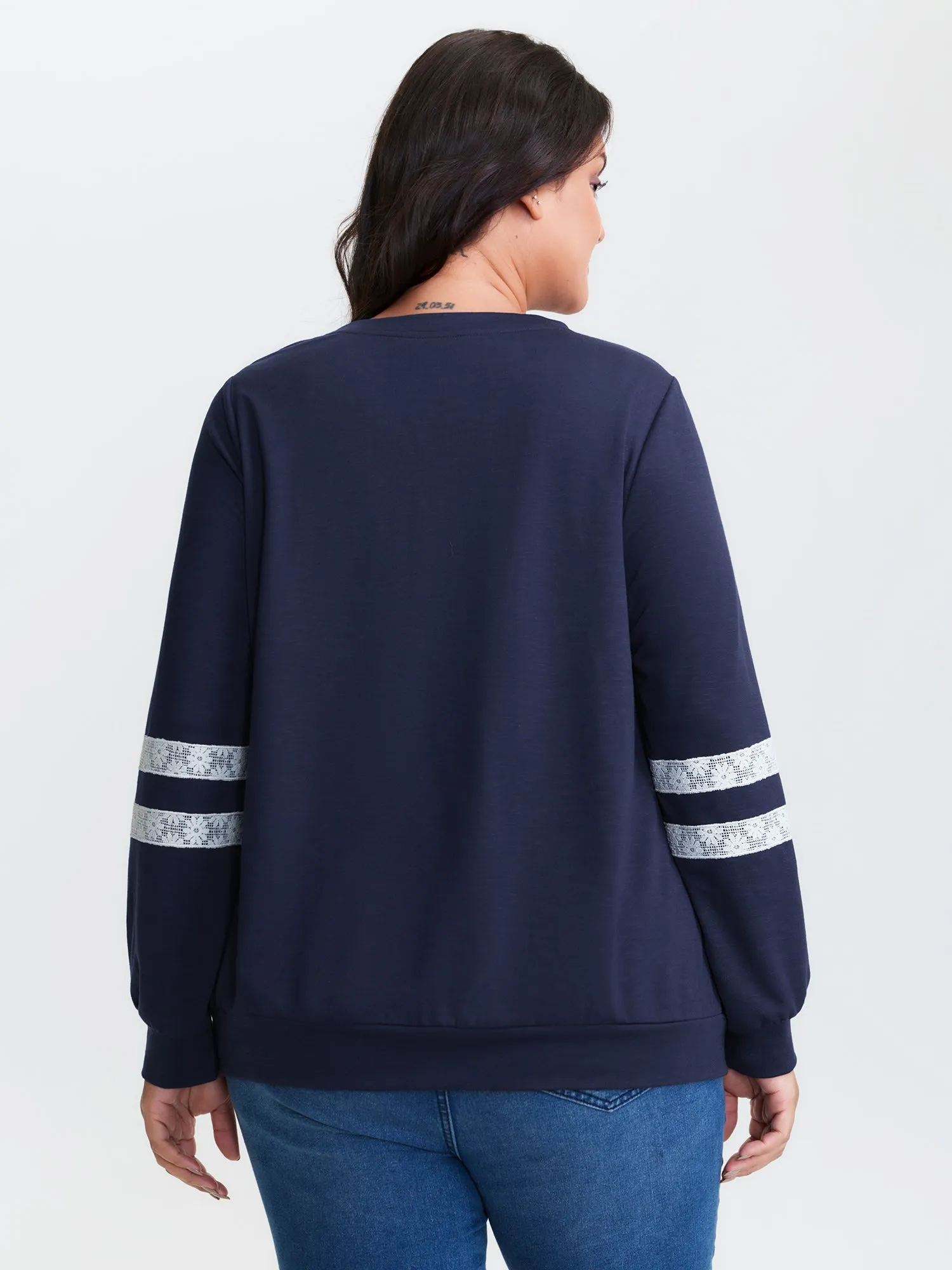 Applique Embroidery Stretchy Sweatshirt sold by Bloomchic product image thumbnail 4