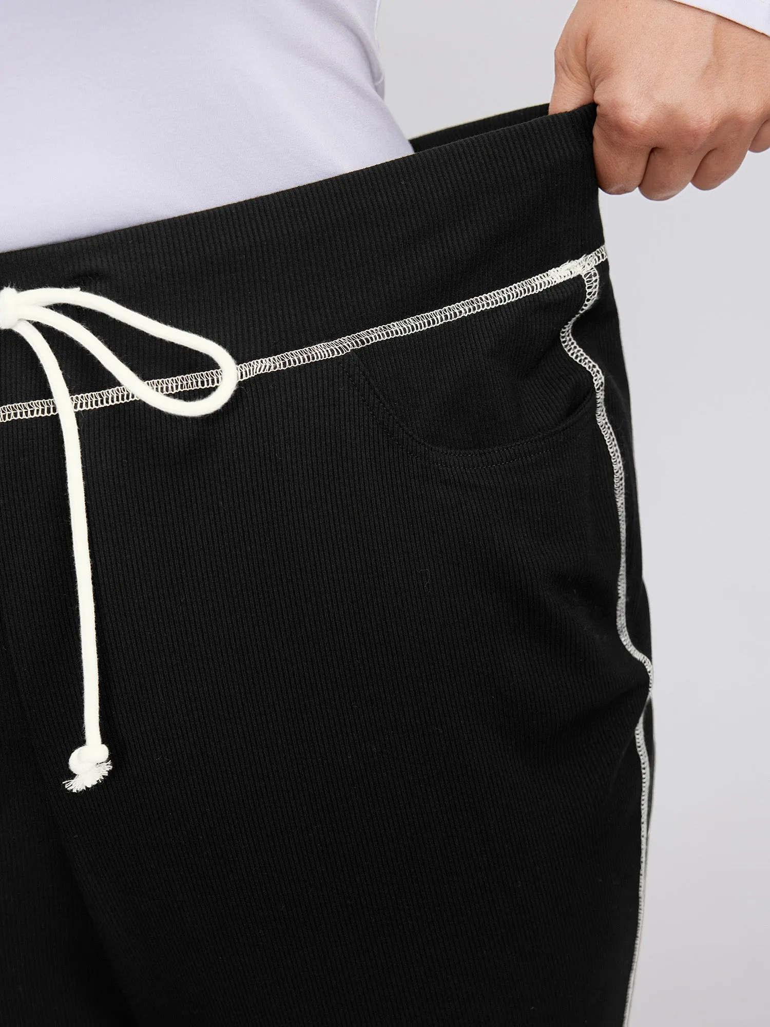 Stretchy Drawstring Waist Flared Pants sold by Bloomchic product image thumbnail 5