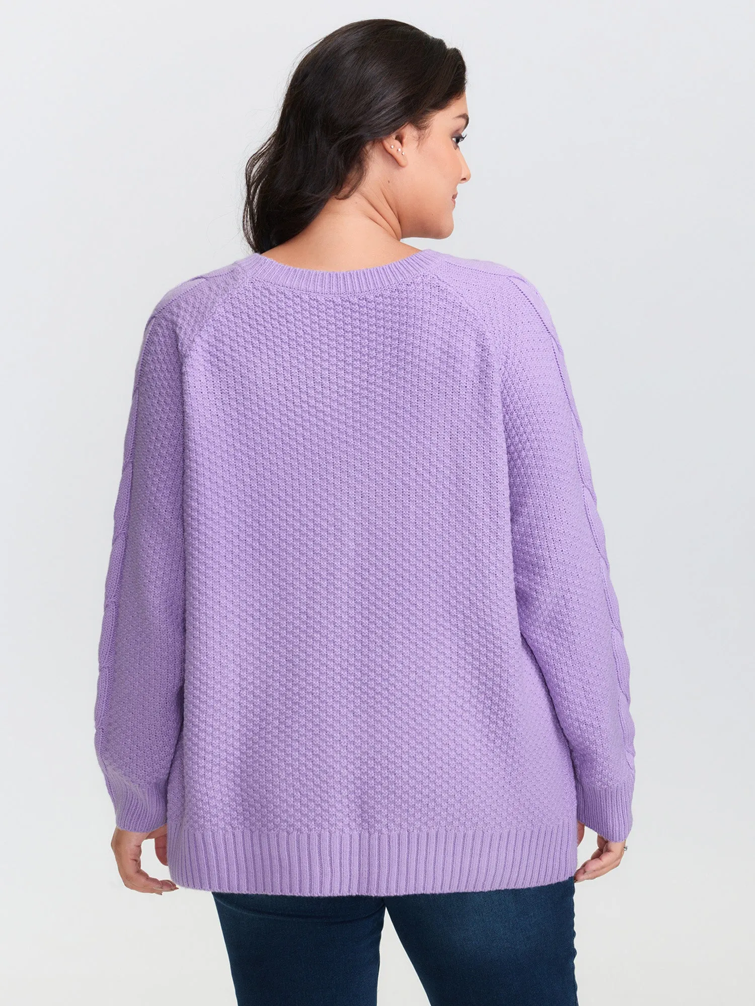 Cable Knit Raglan Sleeve Pullover sold by Bloomchic product image thumbnail 4