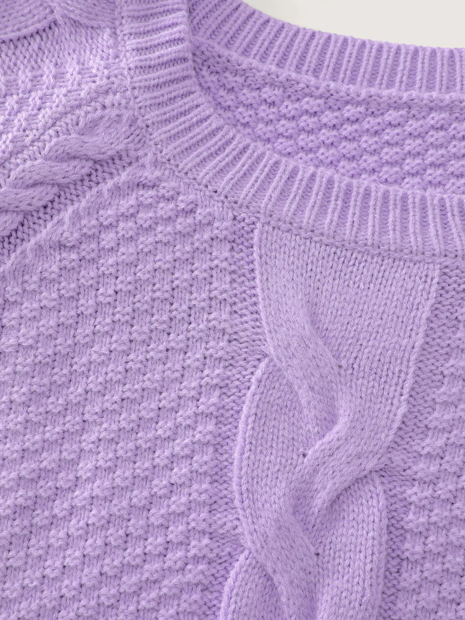 Cable Knit Raglan Sleeve Pullover sold by Bloomchic product image thumbnail 5