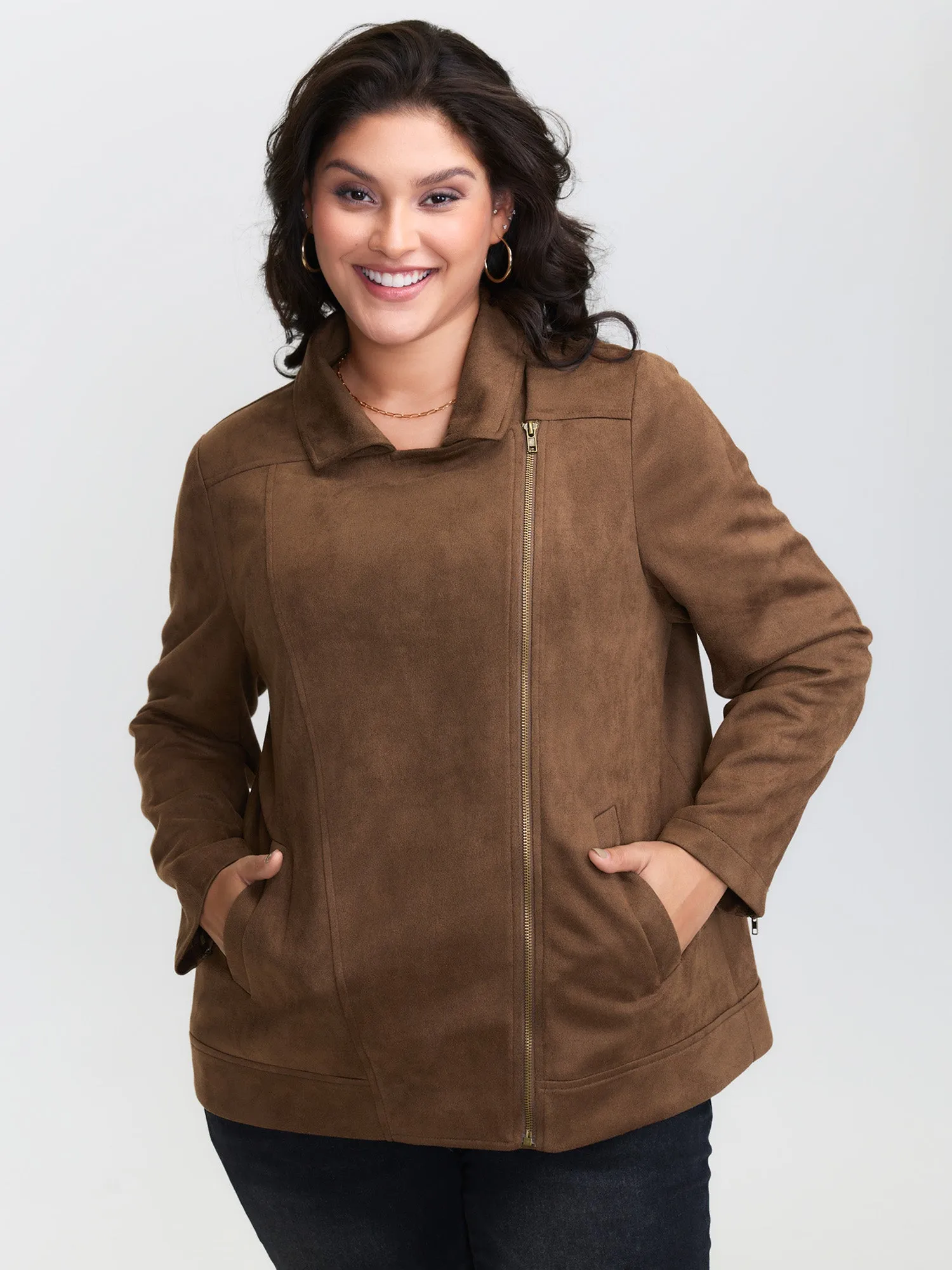 Zipper Detail Lapel Collar Jacket sold by Bloomchic product image thumbnail 4