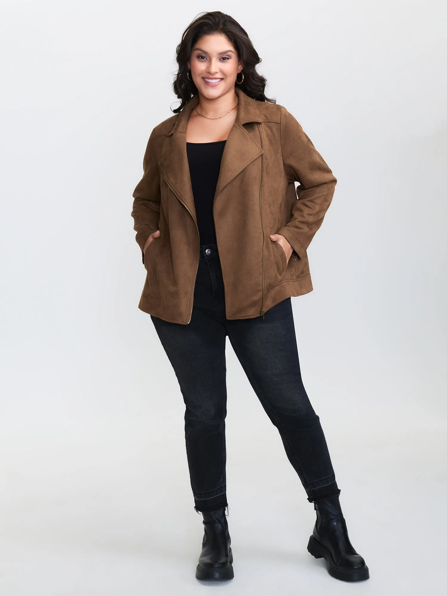 Zipper Detail Lapel Collar Jacket sold by Bloomchic product image thumbnail 3