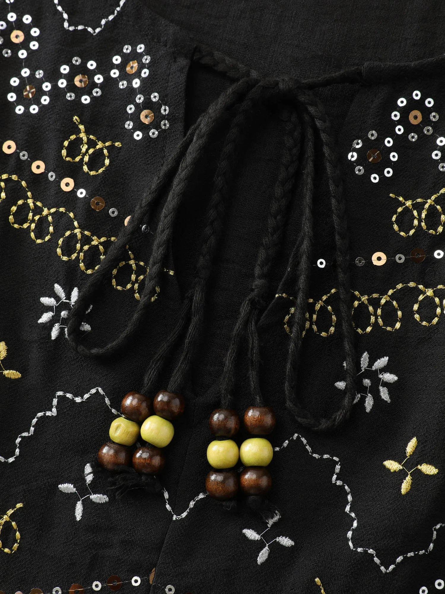 Sequin Embroidery Tassel Tie Blouse sold by Bloomchic product image thumbnail 5