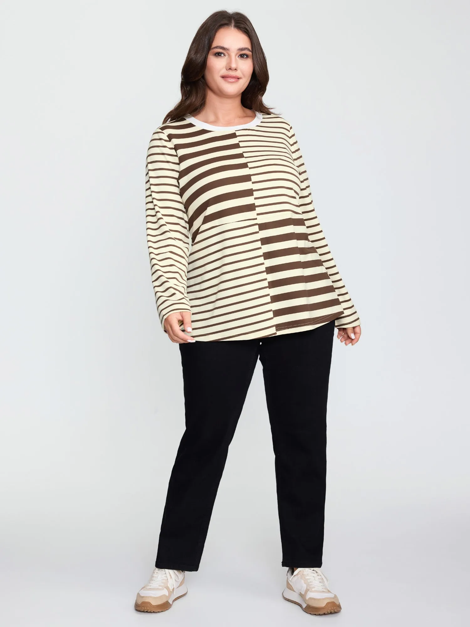 Monochrome Stripe Round Neck T-Shirt sold by Bloomchic product image thumbnail 3