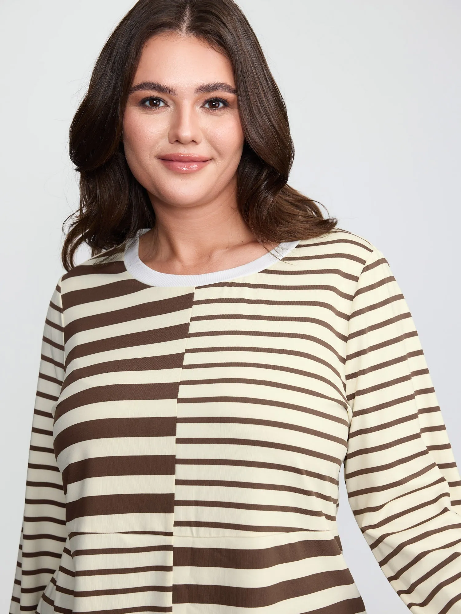 Monochrome Stripe Round Neck T-Shirt sold by Bloomchic product image thumbnail 2