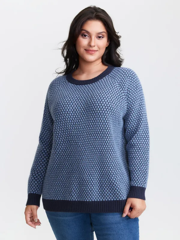 Supersoft Geometric Textured Super Stretchy Pullover sold by Bloomchic