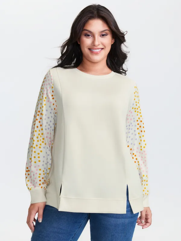 Supersoft Polka Dots Sleeve Sweatshirt sold by Bloomchic