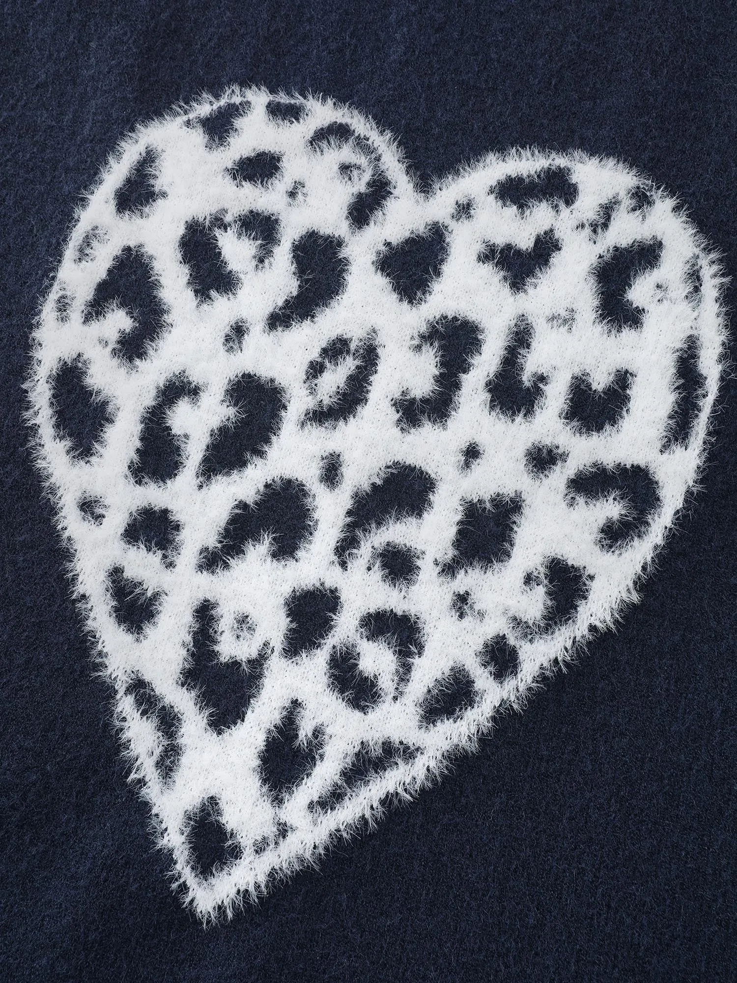 Leopard Heart Fluffy Texture Pullover sold by Bloomchic product image thumbnail 5