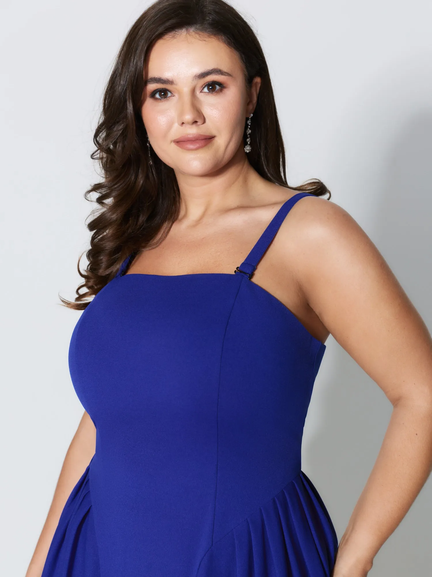 Detachable Shoulder Straps Pleated Midi Dress sold by Bloomchic product image thumbnail 3