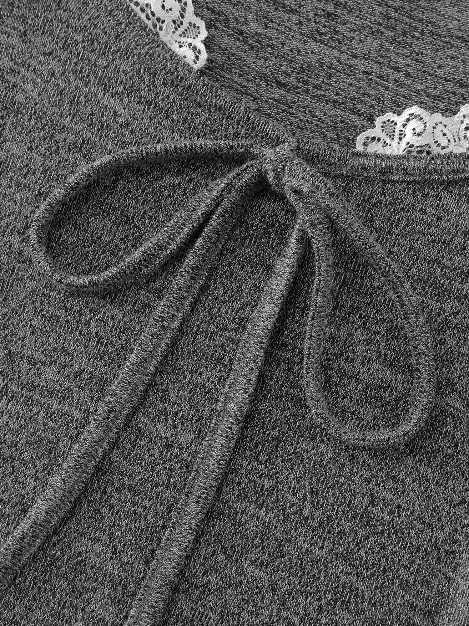 Stretchy Color Contrast Lace Trim Sleep Romper sold by Bloomchic product image thumbnail 5