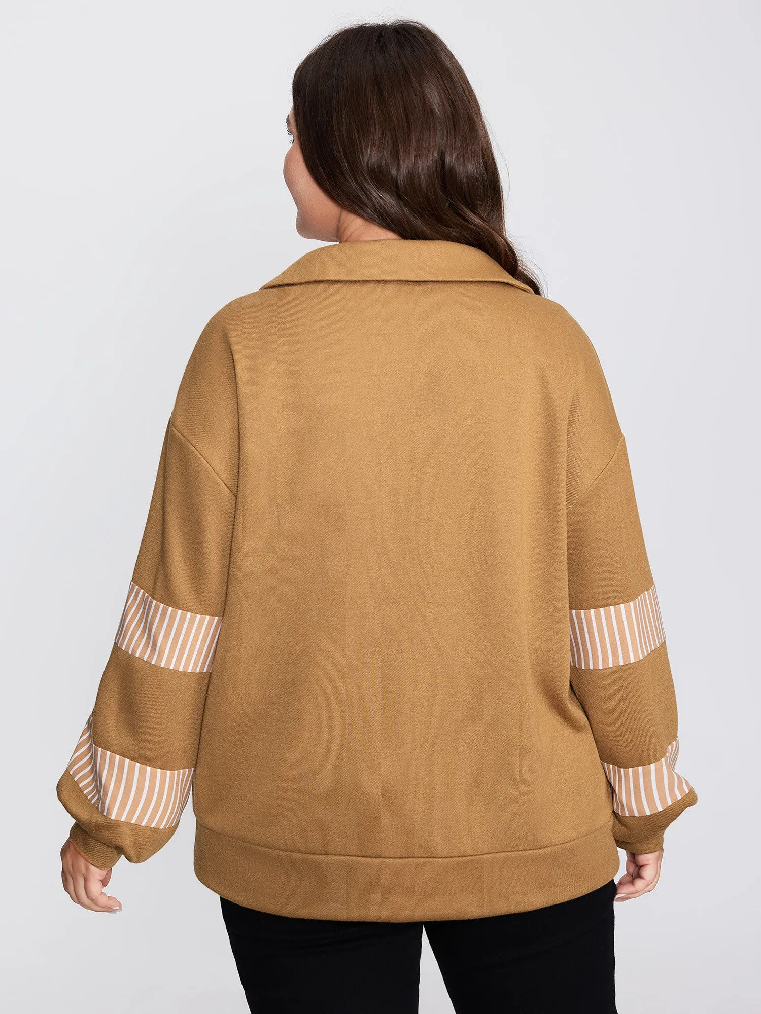 Color Stripe Collar Sweatshirt sold by Bloomchic product image thumbnail 4