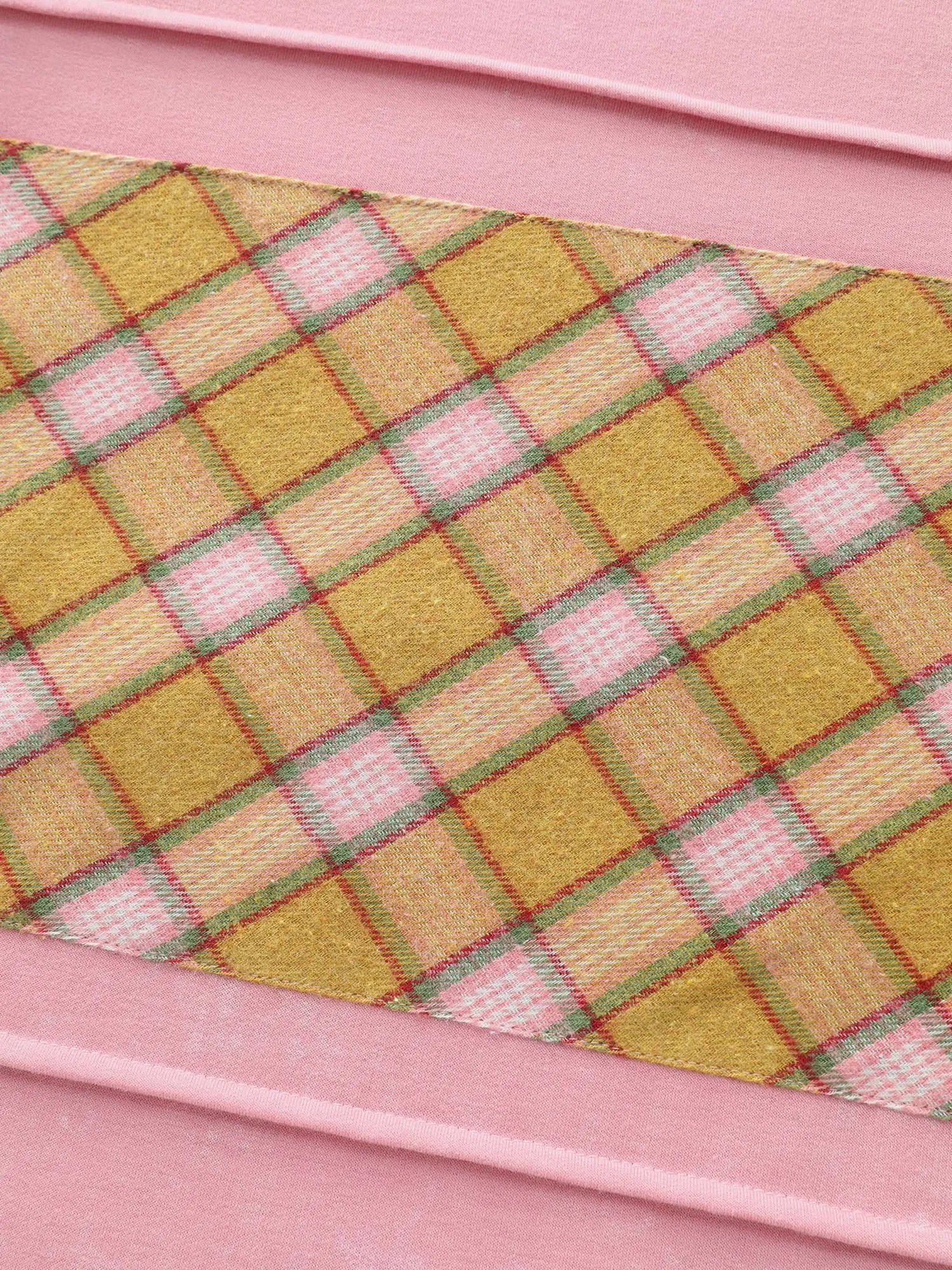 Colorblock Plaid Round Neck Sweatshirt sold by Bloomchic product image thumbnail 5