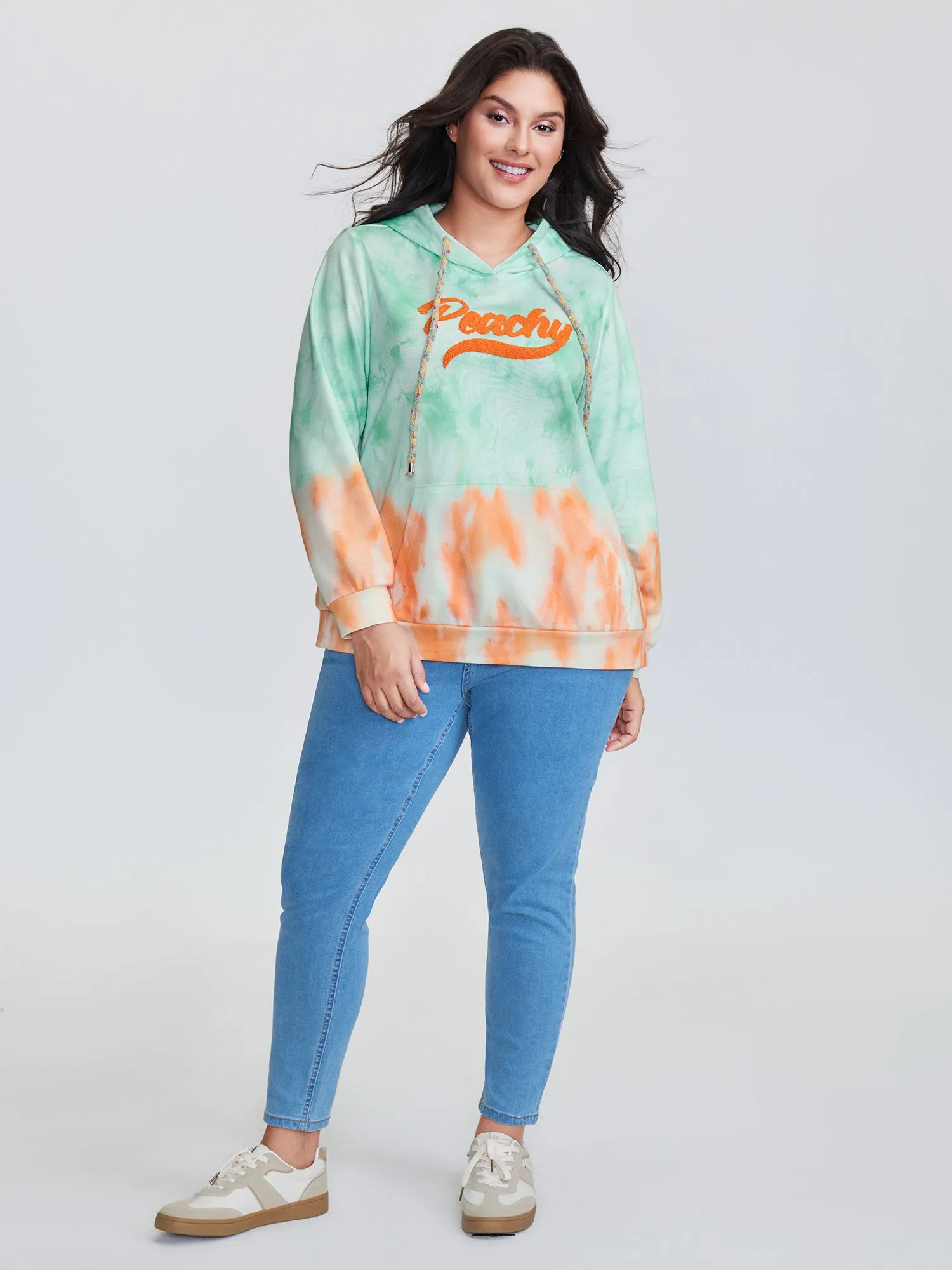 Tie-Dye Peachy Motif Hoodie sold by Bloomchic product image thumbnail 3