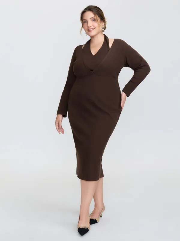2-in-1 Cozy Figure-Hugging Midi Dress sold by Bloomchic