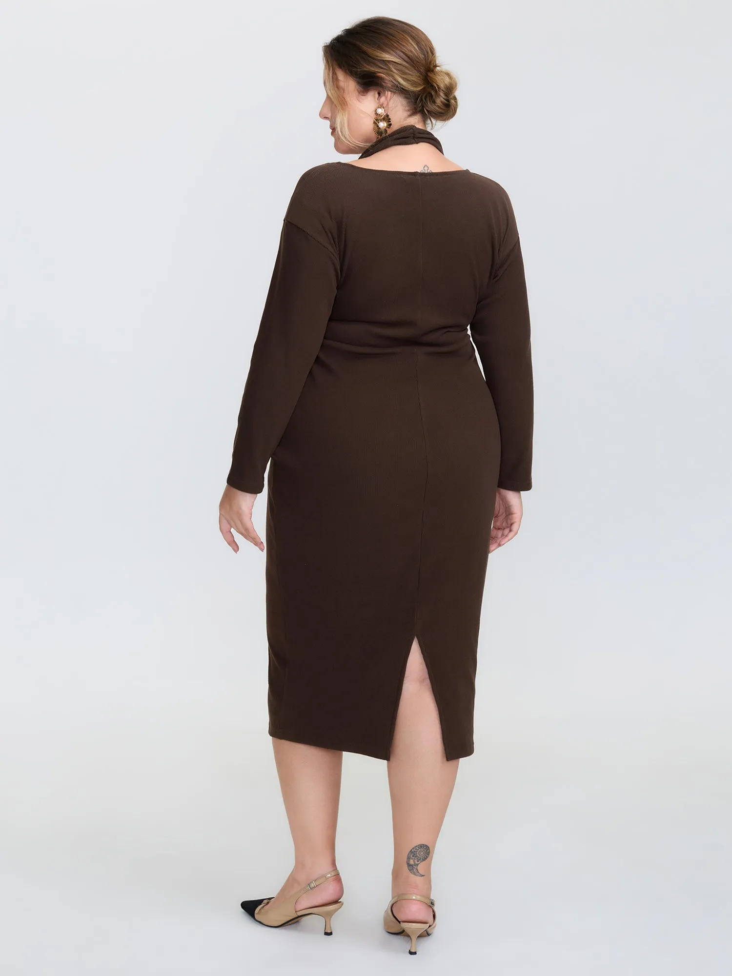 2-in-1 Cozy Figure-Hugging Midi Dress sold by Bloomchic product image thumbnail 4