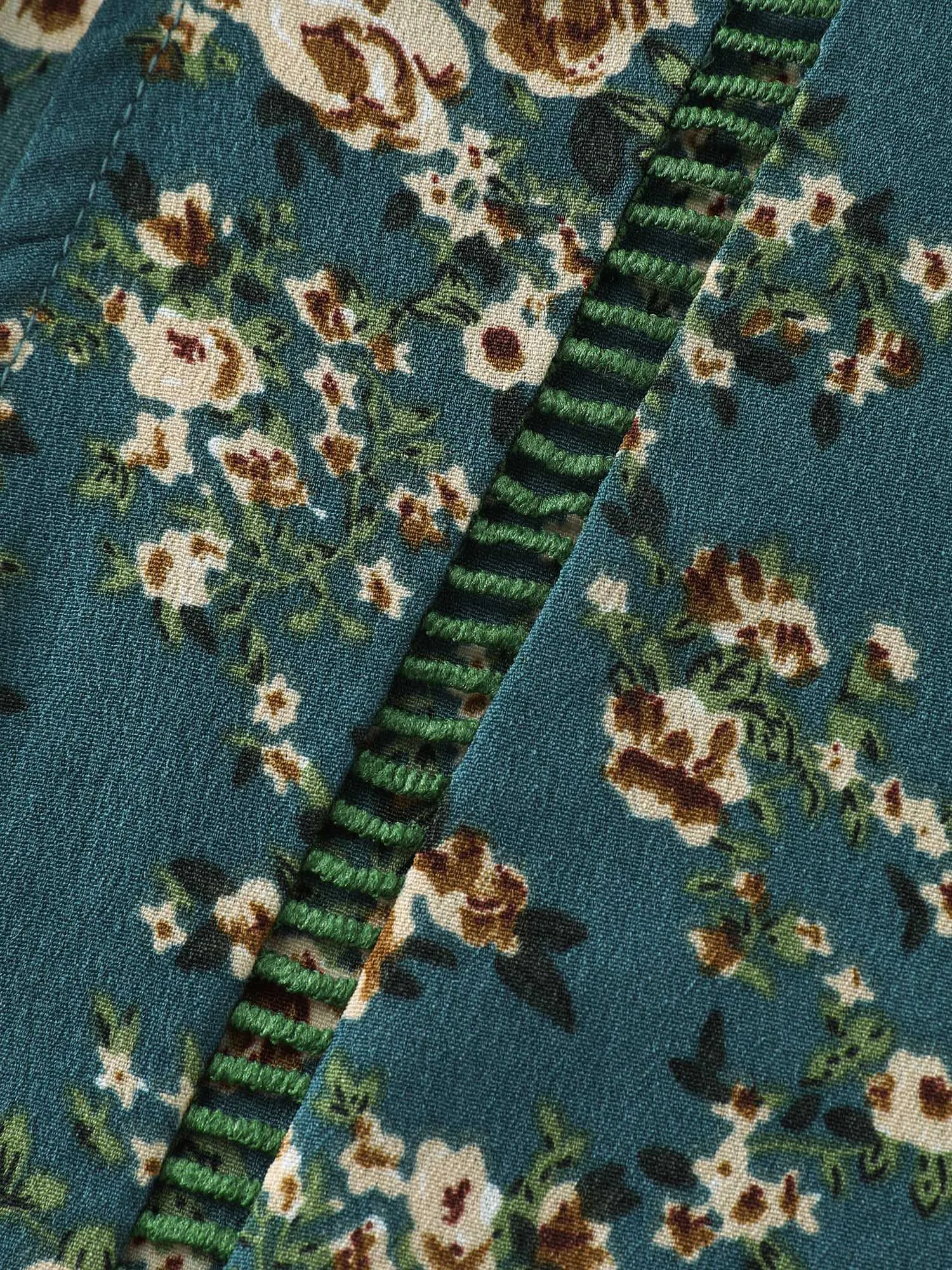 Floral Print Lace Trim Blouse sold by Bloomchic product image thumbnail 5