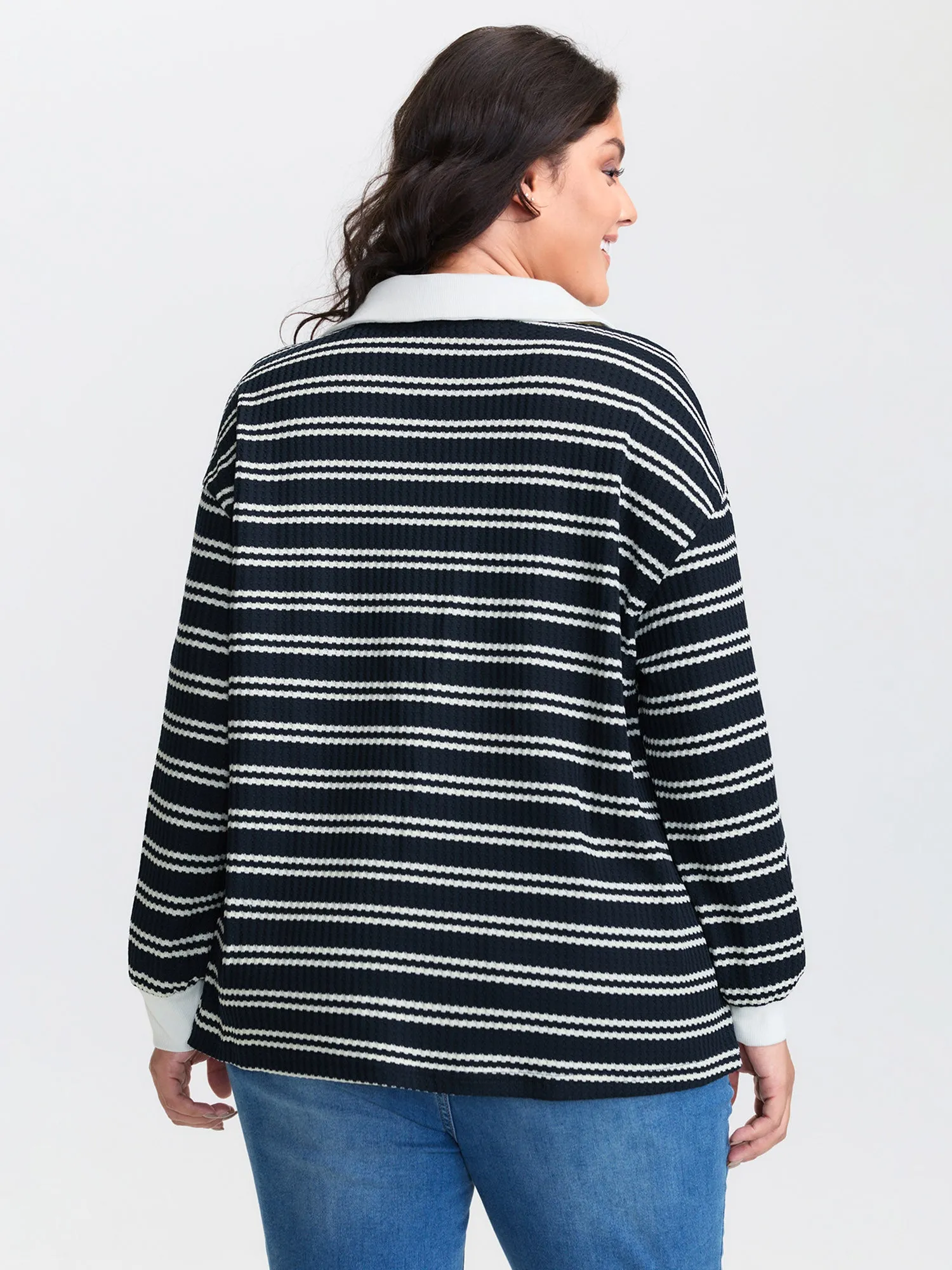 Stripe Print Layered T-Shirt sold by Bloomchic product image thumbnail 5