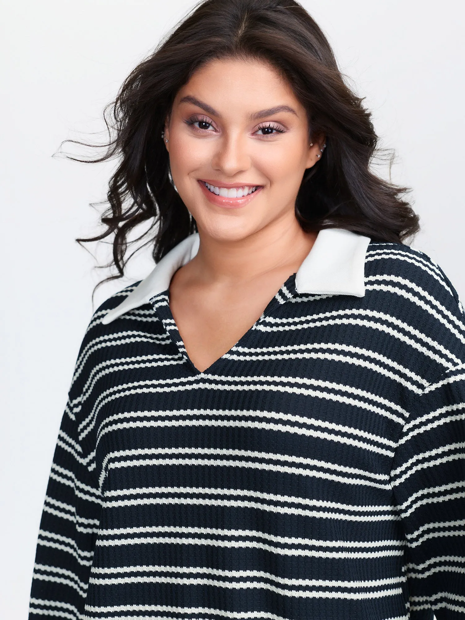 Stripe Print Layered T-Shirt sold by Bloomchic product image thumbnail 2