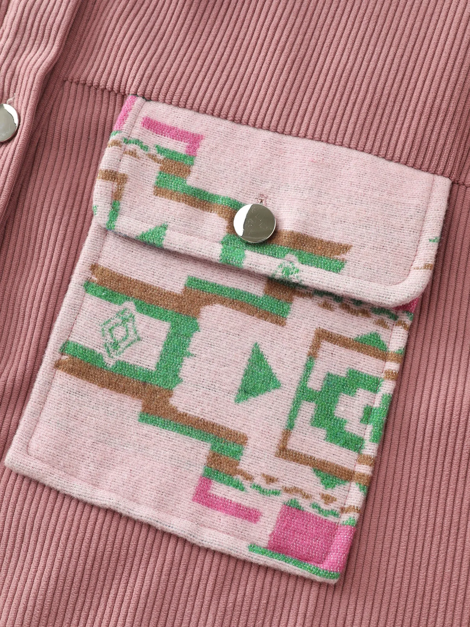 Abstract Print Color Contrast Button-Down Shirt sold by Bloomchic product image thumbnail 5