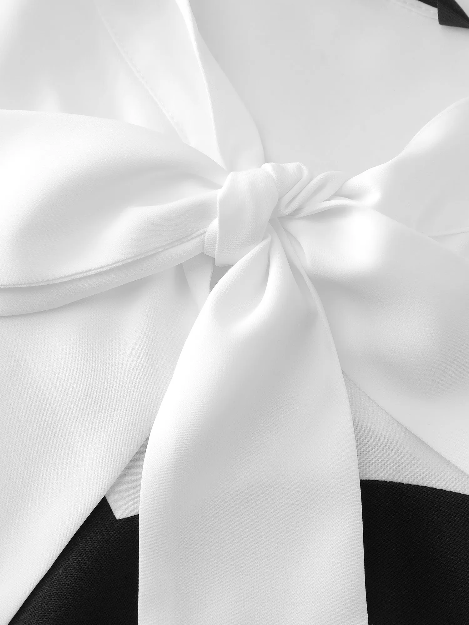 Colorblock Neckline Tie Layered Blouse sold by Bloomchic product image thumbnail 5