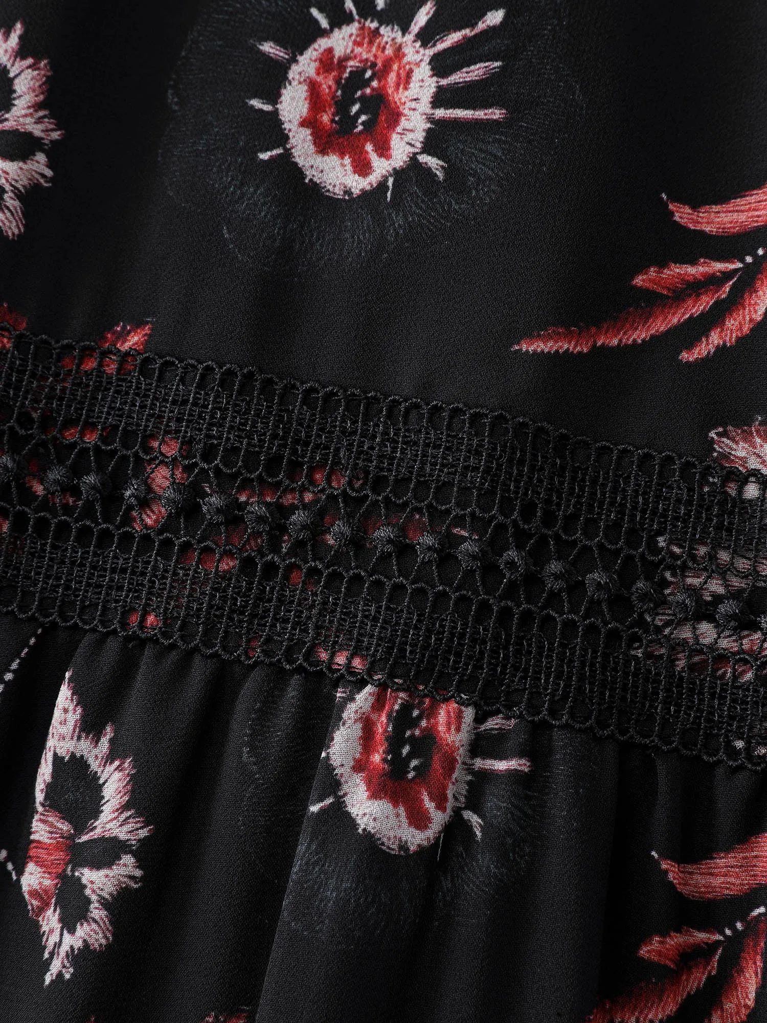 Floral Print Lace High Neck Midi Dress sold by Bloomchic product image thumbnail 5