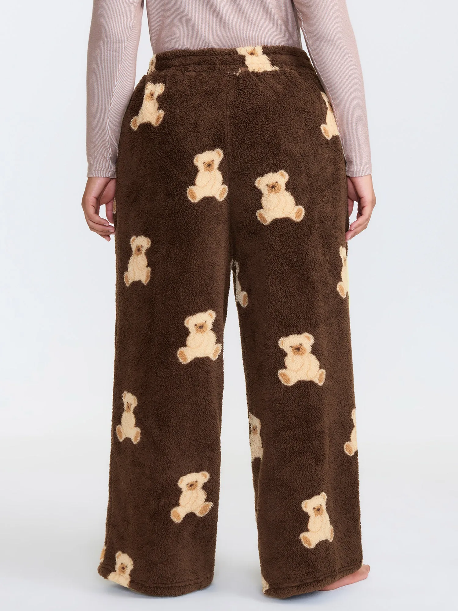 Plush Teddy Pattern Pockets Lounge Bottoms sold by Bloomchic product image thumbnail 5