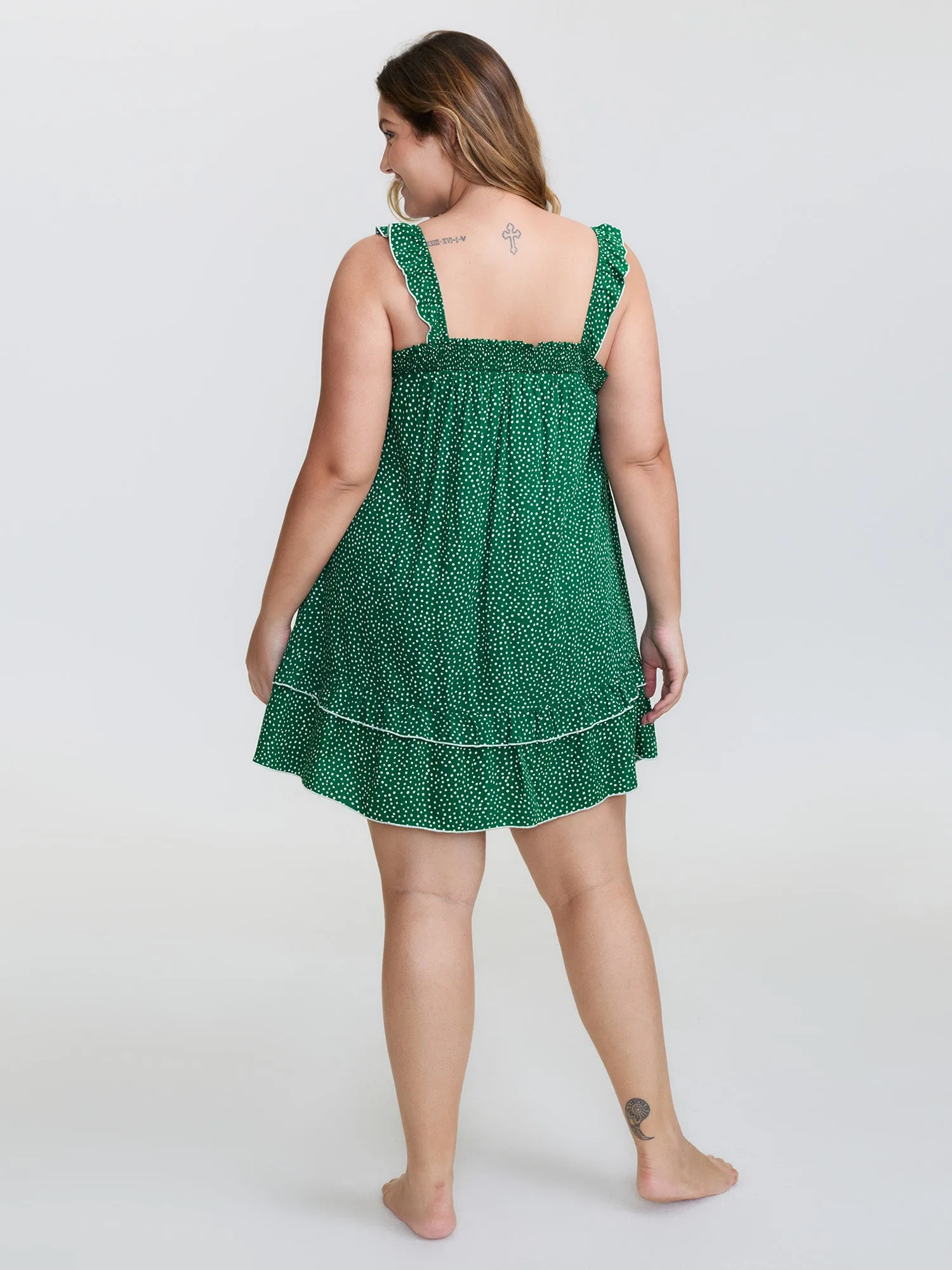 Floral Print Ruffled Straps Lounge Mini Nightgown sold by Bloomchic product image thumbnail 4
