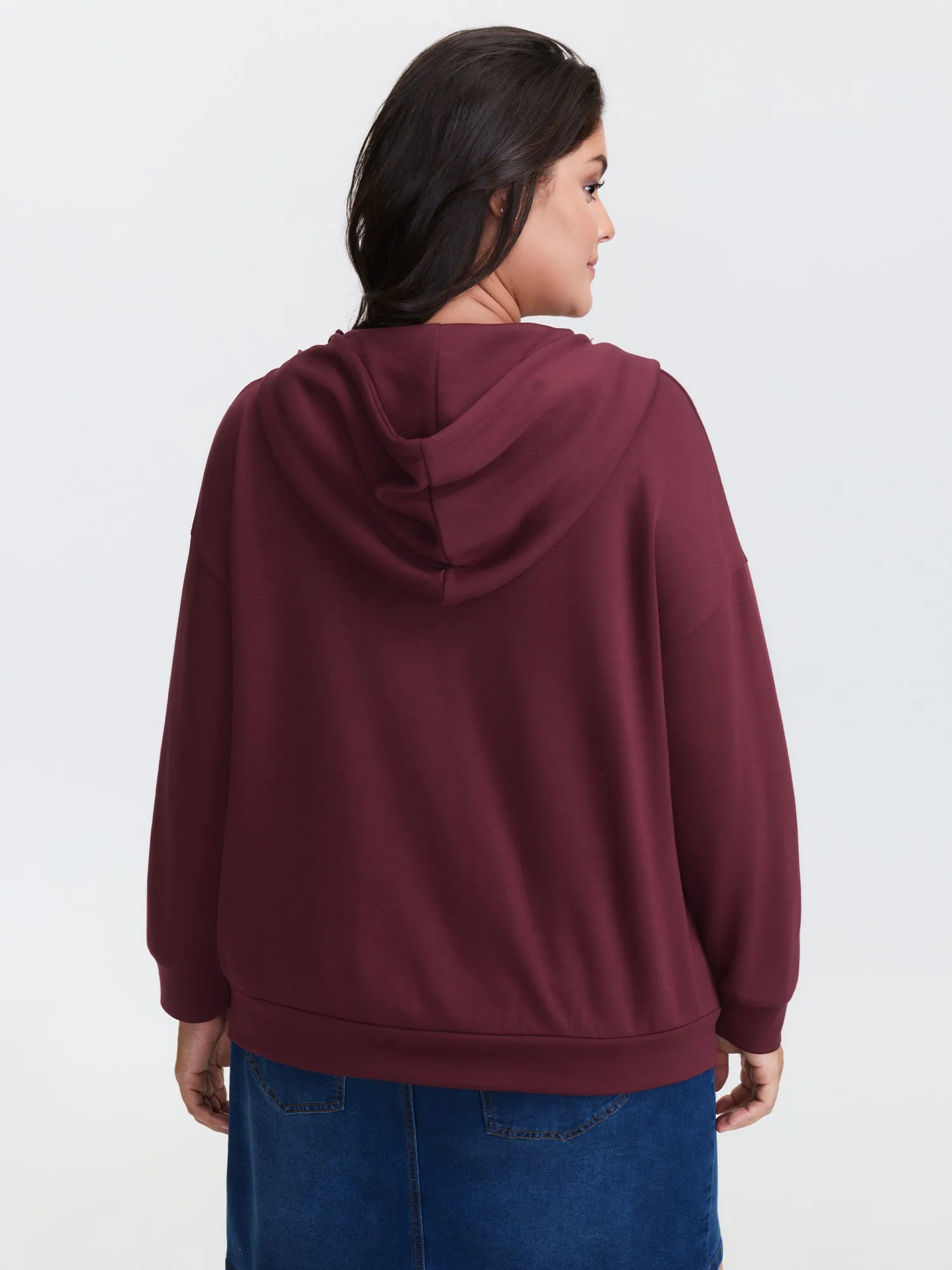 Supersoft Half Zipper High-Neck Hoodie sold by Bloomchic product image thumbnail 4