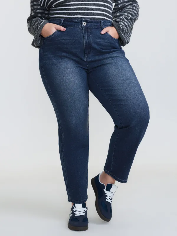 Mid-Rise Boyfriend Jeans sold by Bloomchic