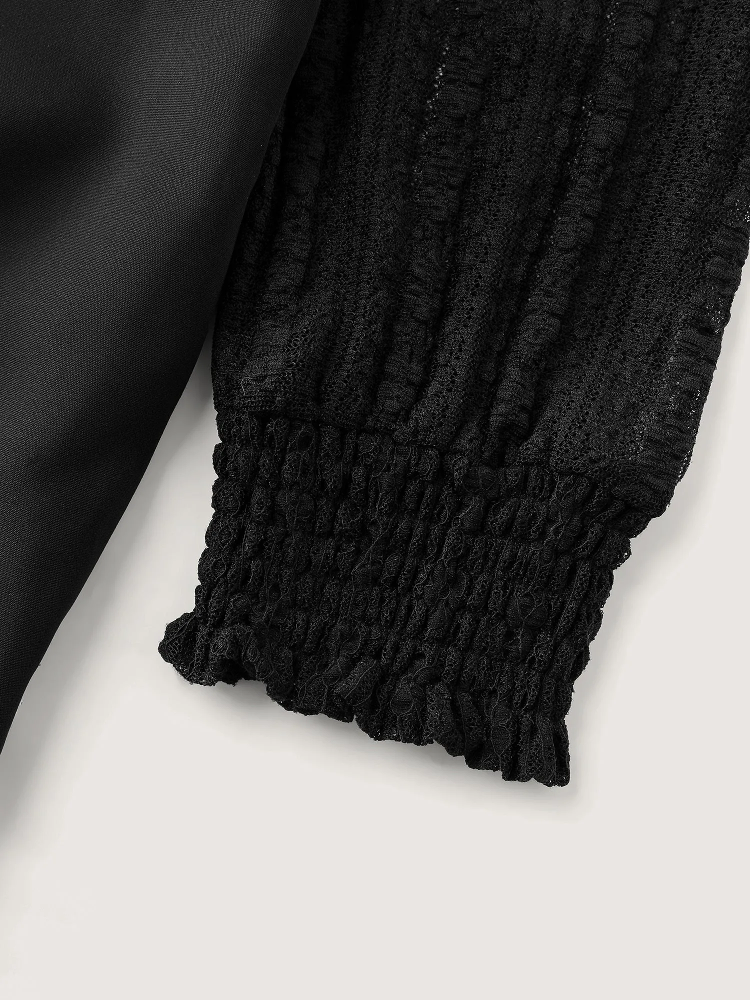 Geometric Lace Trim Sheer Wide-Leg Jumpsuit sold by Bloomchic product image thumbnail 5