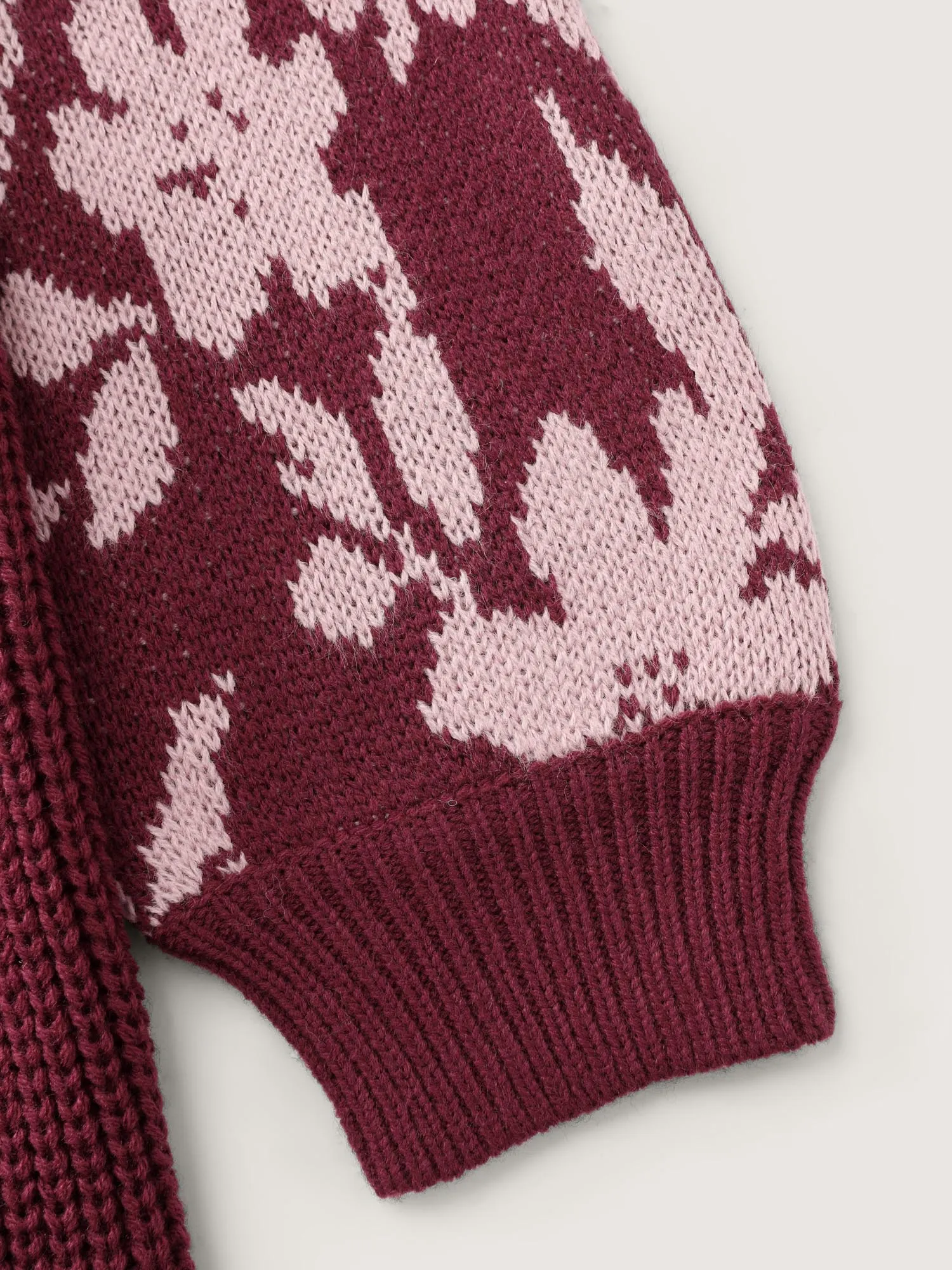 Cableknit Floral Cinched-Waist Pullover sold by Bloomchic product image thumbnail 5