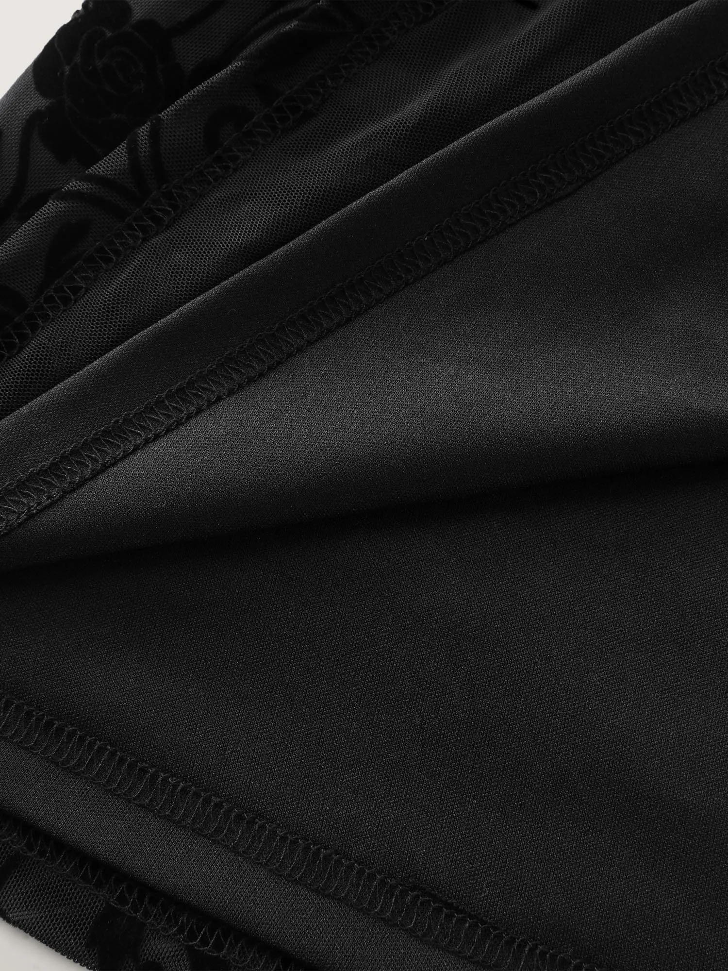 Flocked Spliced Velvety Tie Midi Dress sold by Bloomchic product image thumbnail 5