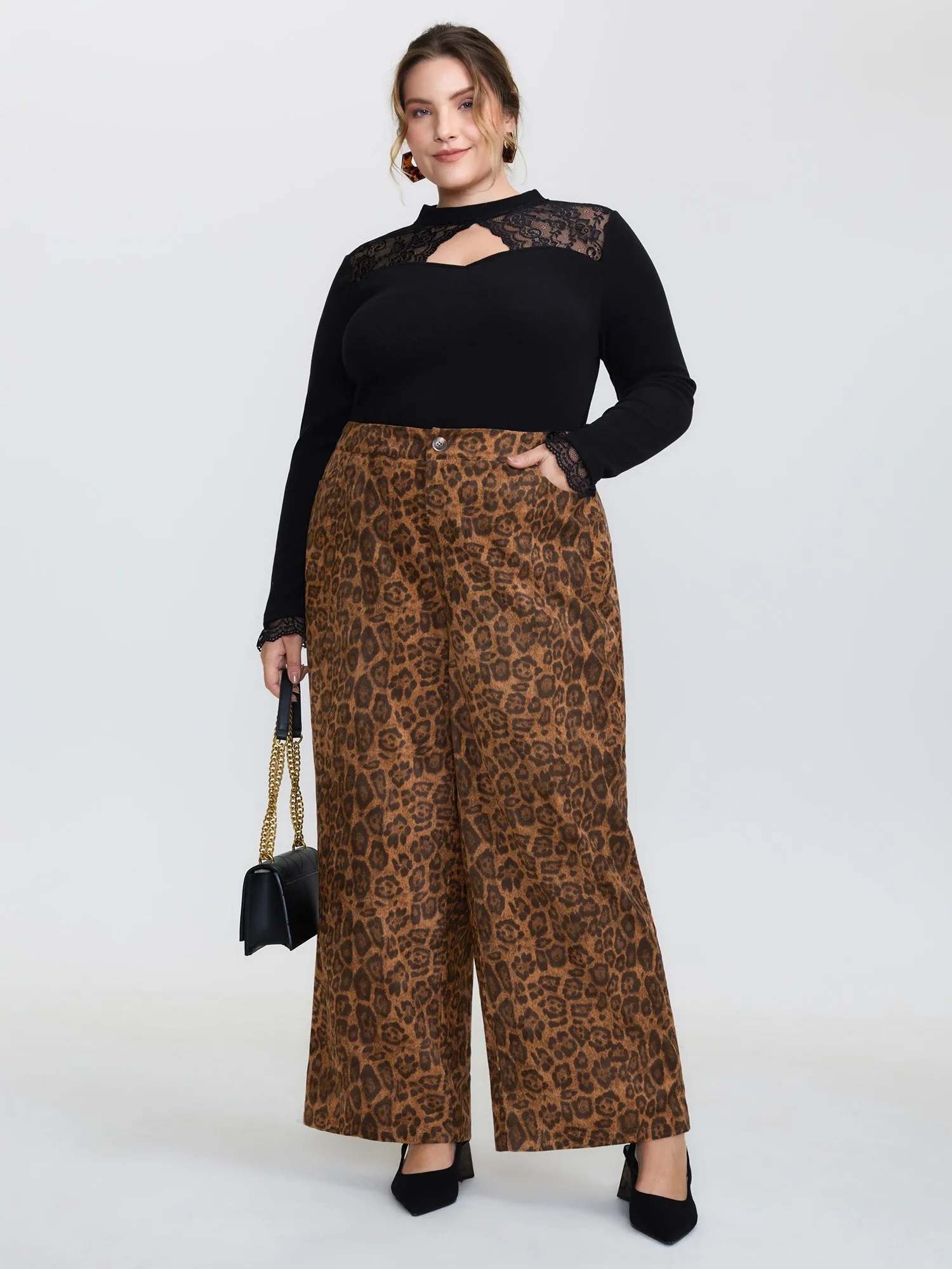 Leopard Print Wide-Leg Pants sold by Bloomchic product image thumbnail 2