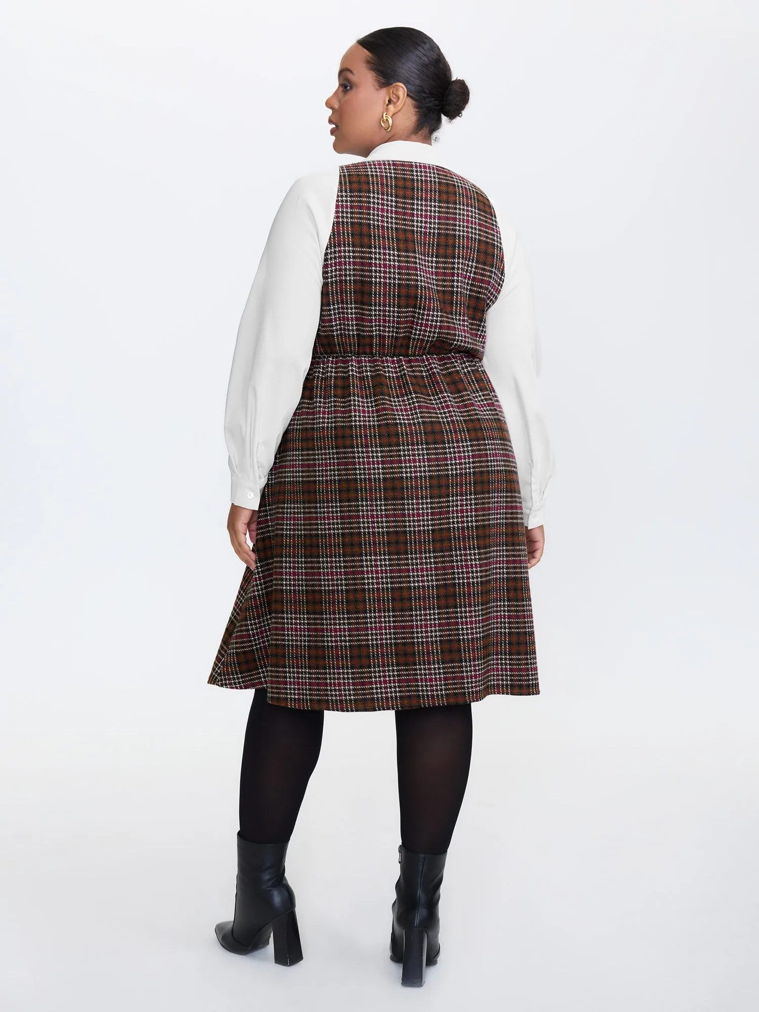 2 In 1 Plaid Pockets Midi Dress sold by Bloomchic product image thumbnail 4