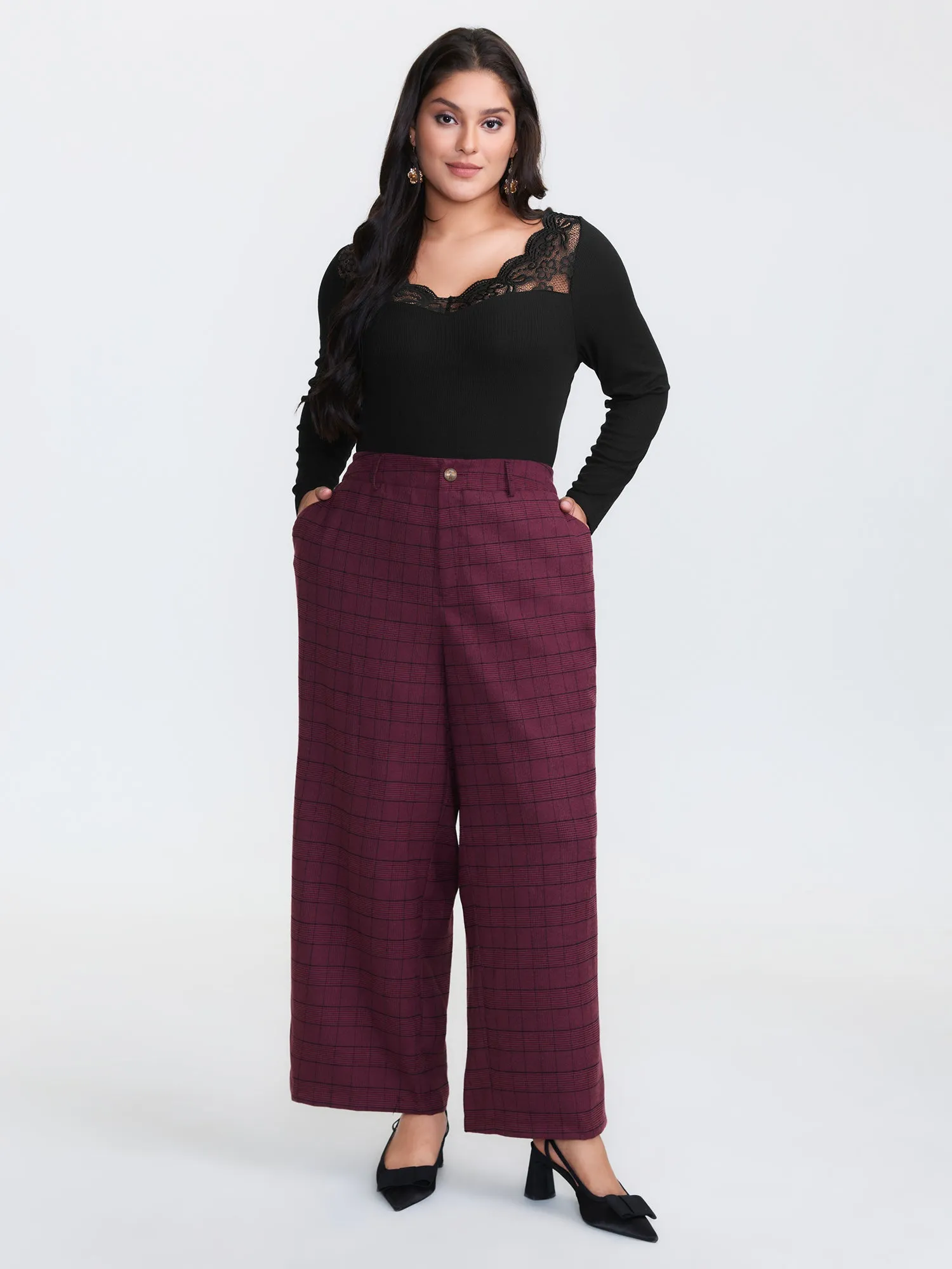 Sheer Lace V-Neckline T-Shirt sold by Bloomchic product image thumbnail 4