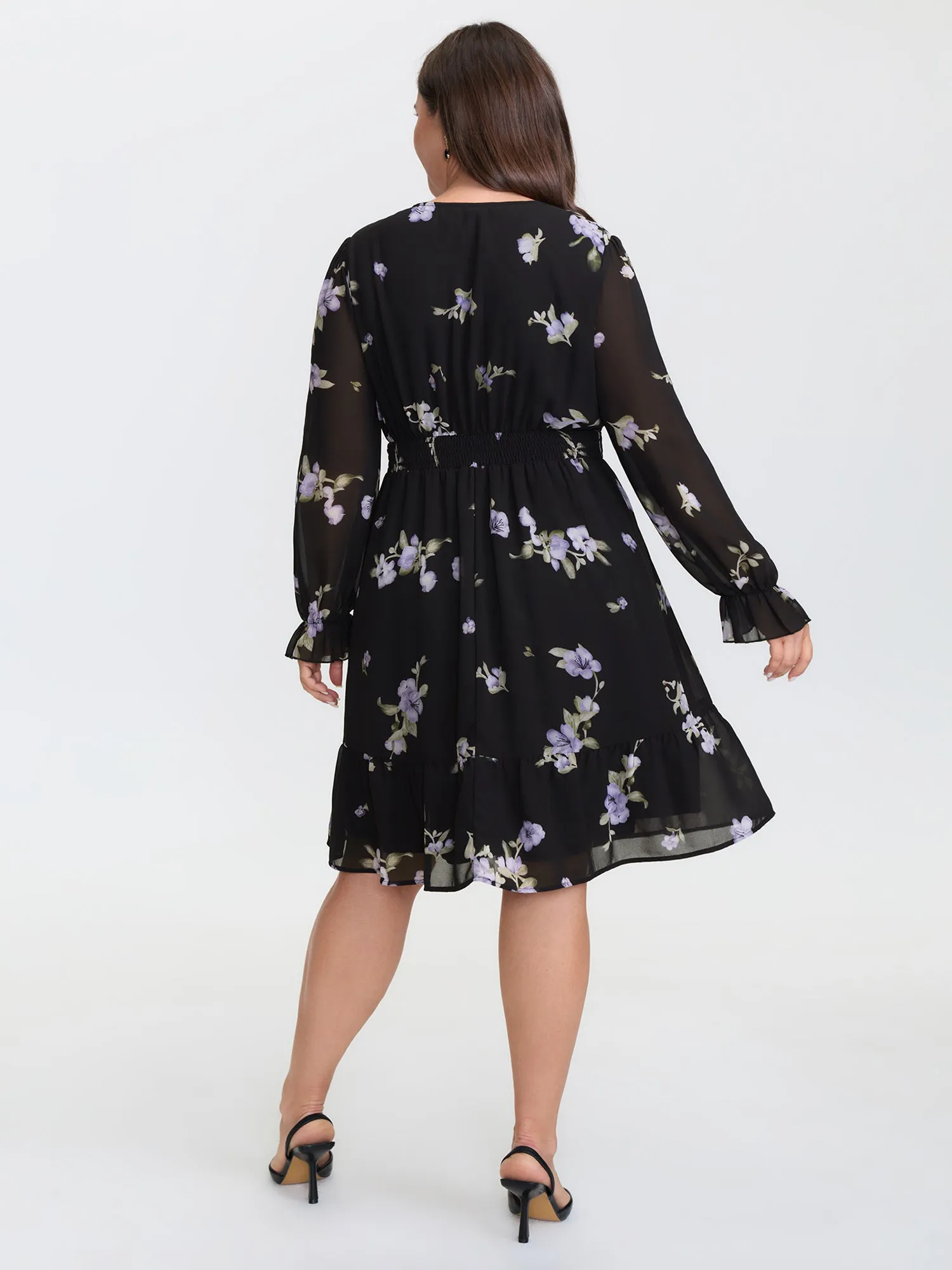 Chiffon Adjustable Bust Sheer Midi Dress sold by Bloomchic product image thumbnail 4