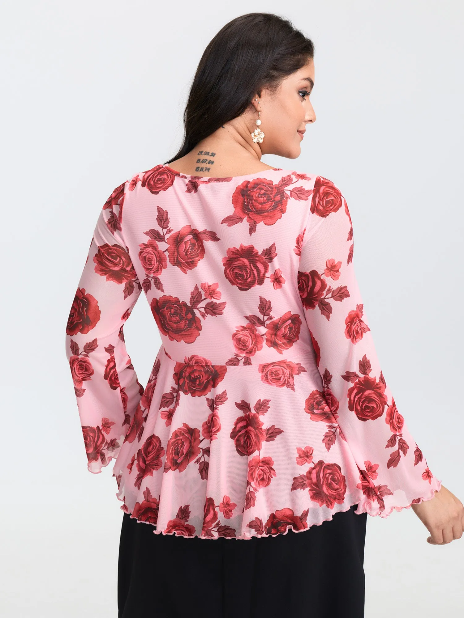 Rosy Romance Sweetheart Neckline Stretchy Blouse sold by Bloomchic product image thumbnail 4
