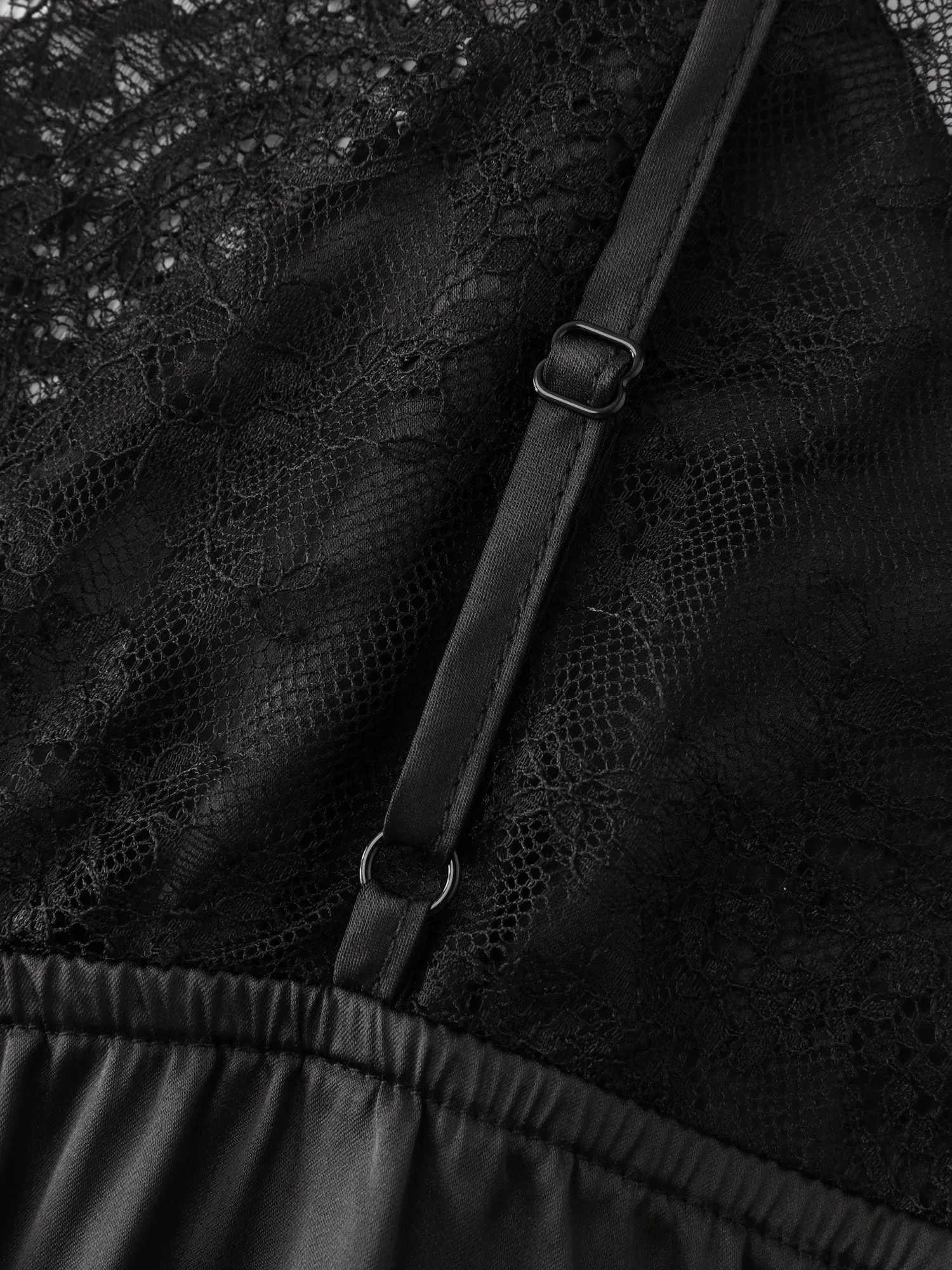 Sheer Lace Trim High Slit Sleep Dress sold by Bloomchic product image thumbnail 5