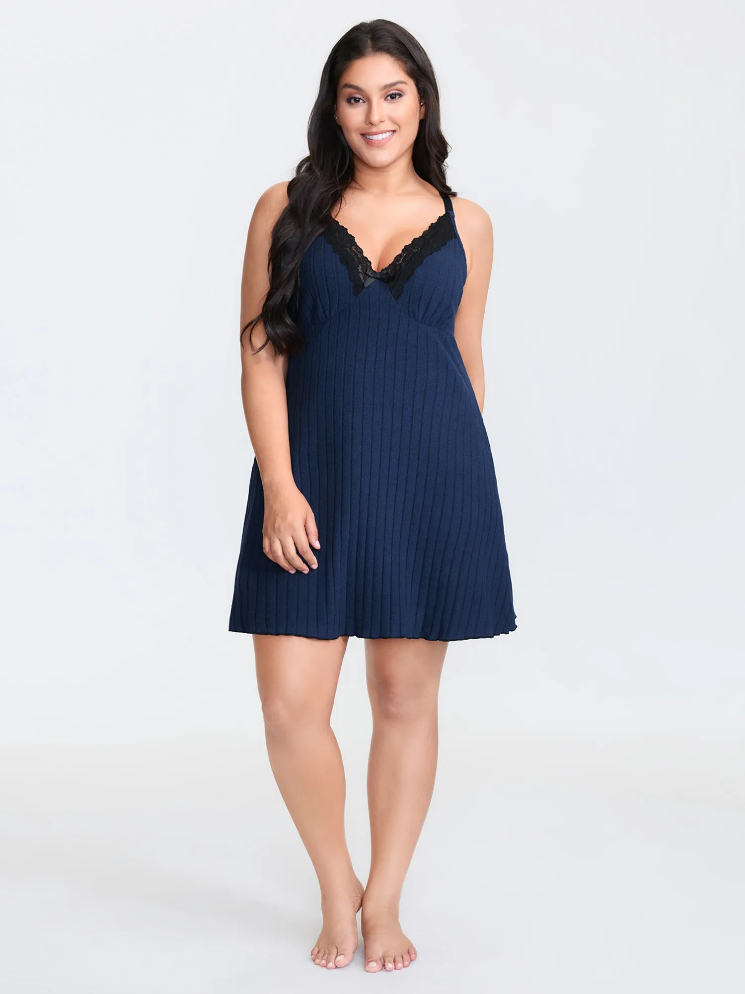 Night-In Lace Deep Neckline Nightgown sold by Bloomchic product image thumbnail 3