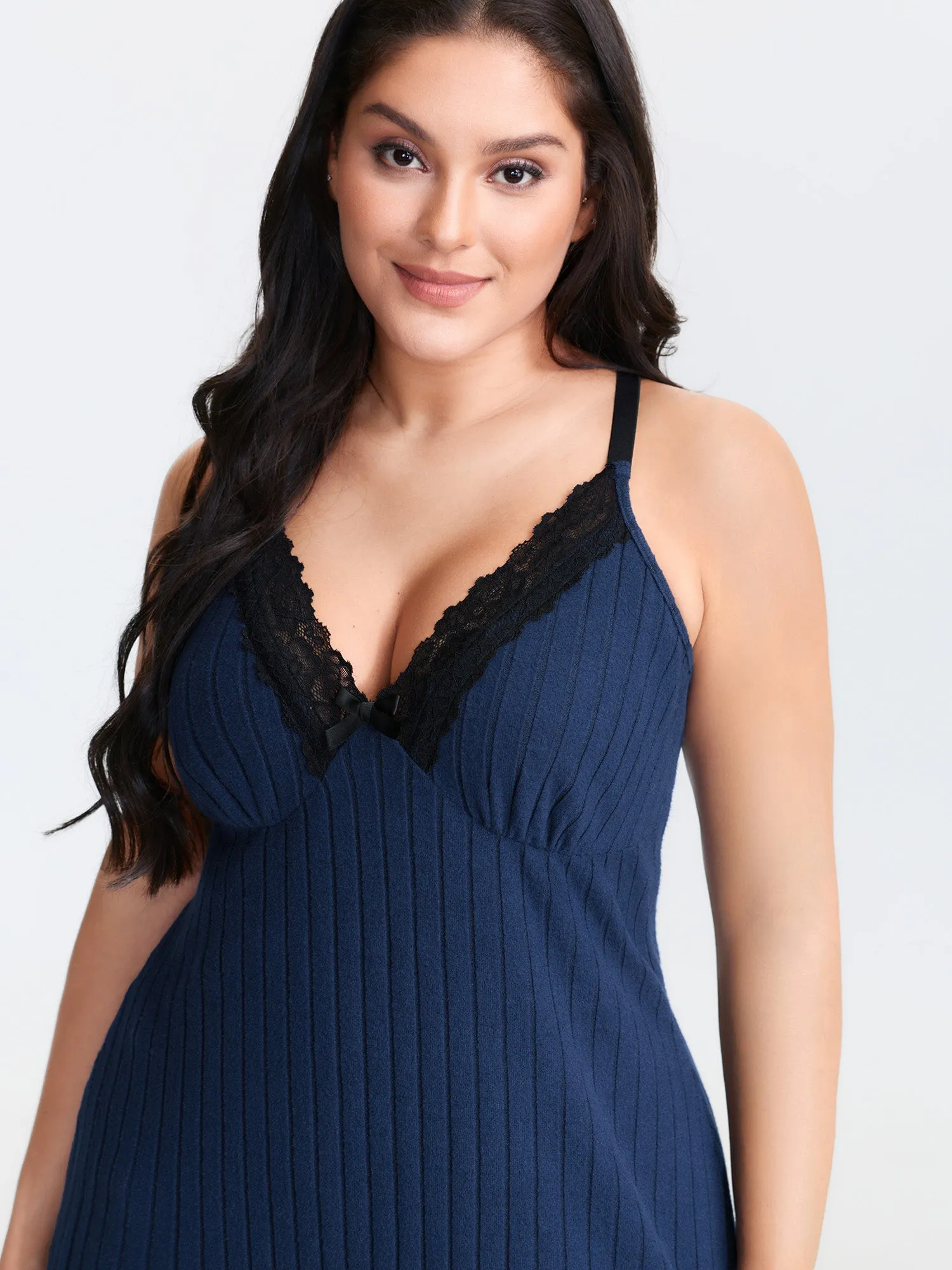 Night-In Lace Deep Neckline Nightgown sold by Bloomchic product image thumbnail 2