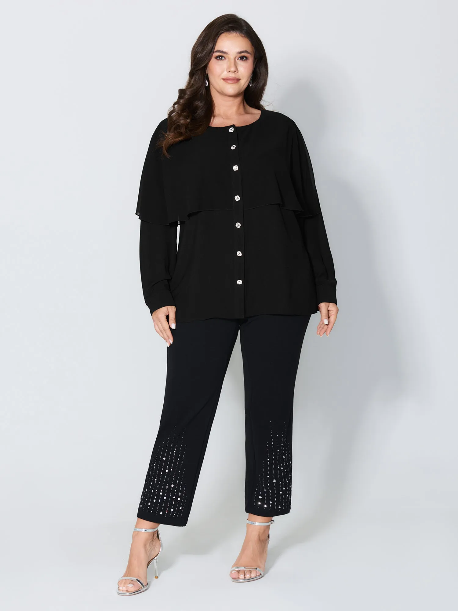 Layered Diamond Buttons Blouse sold by Bloomchic product image thumbnail 2