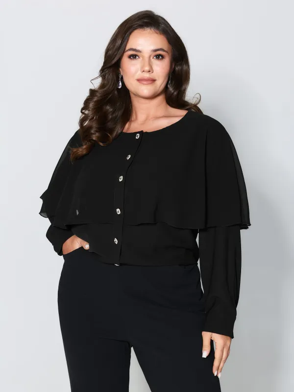 Layered Diamond Buttons Blouse sold by Bloomchic