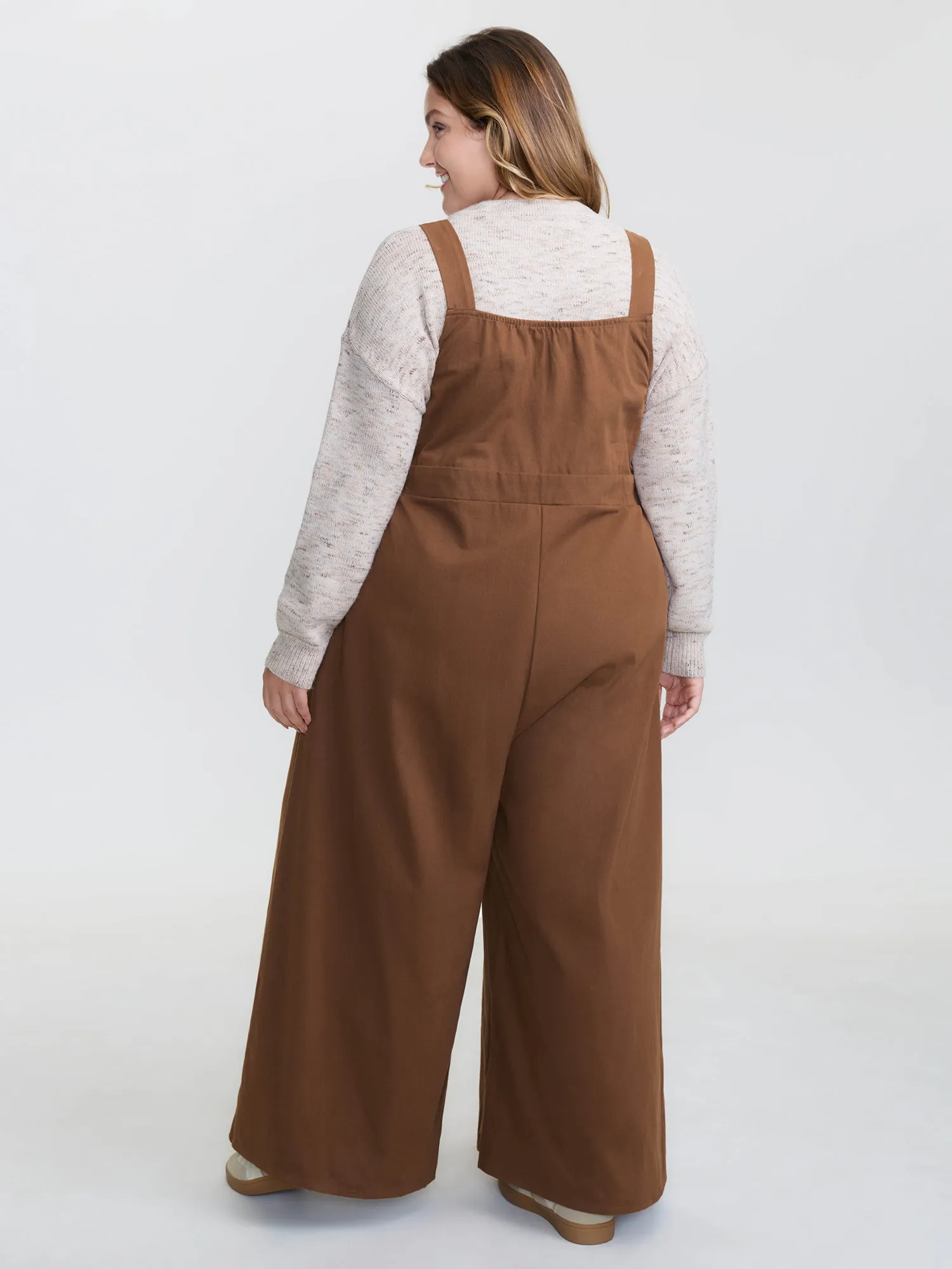 Adjustable Overall Strap Wide-Leg Jumpsuit sold by Bloomchic product image thumbnail 5